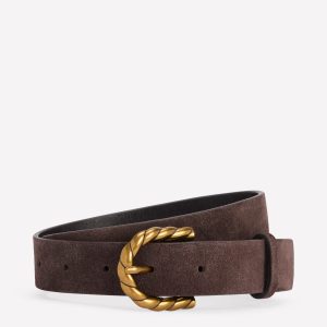 Twist Buckle Belt-Brown