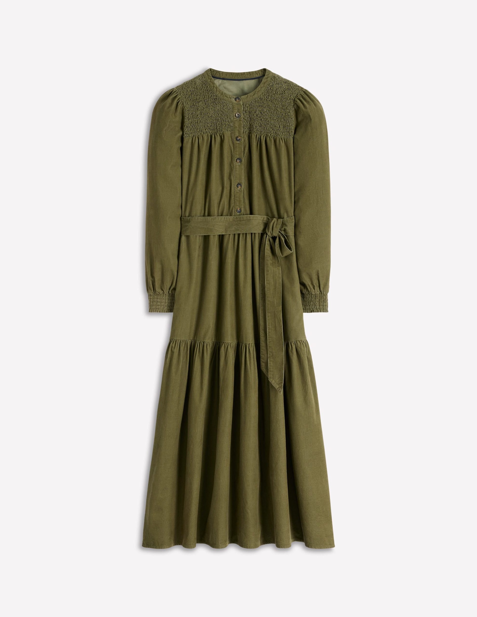 Cecily Cord Midi Dress-Woodland Green - Image 5