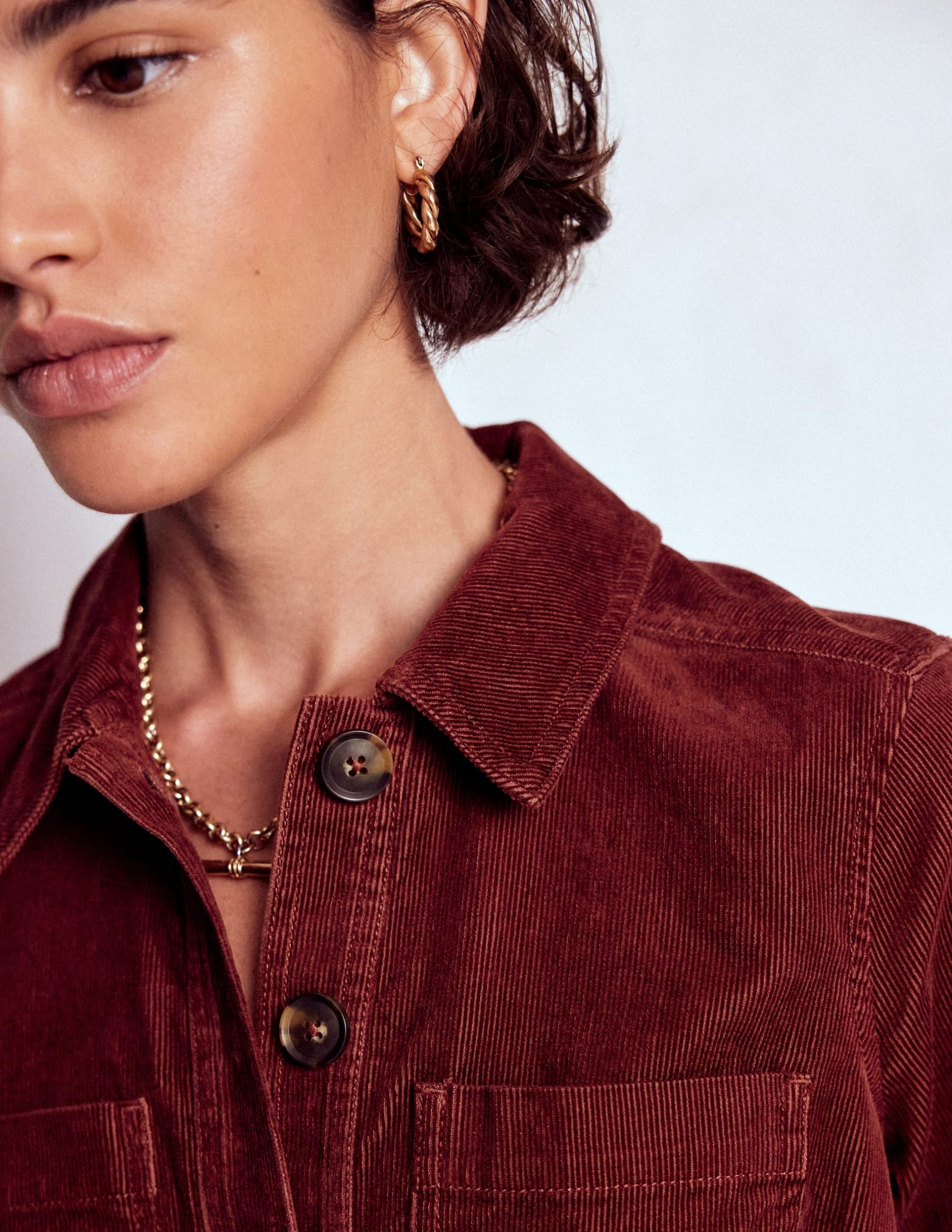 Amanda Cord Short Dress-Chestnut - Image 2