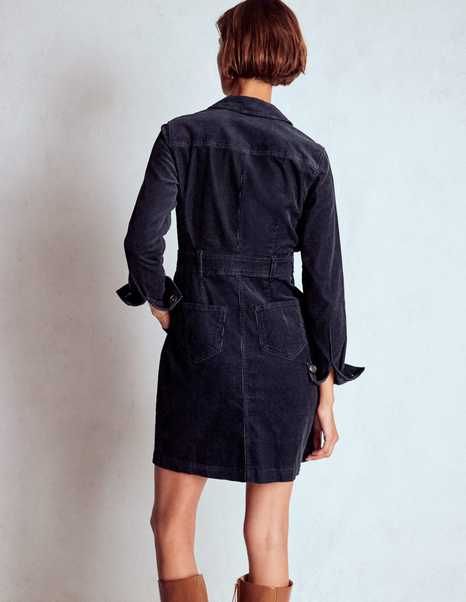 Amanda Cord Short Dress-Navy - Image 4