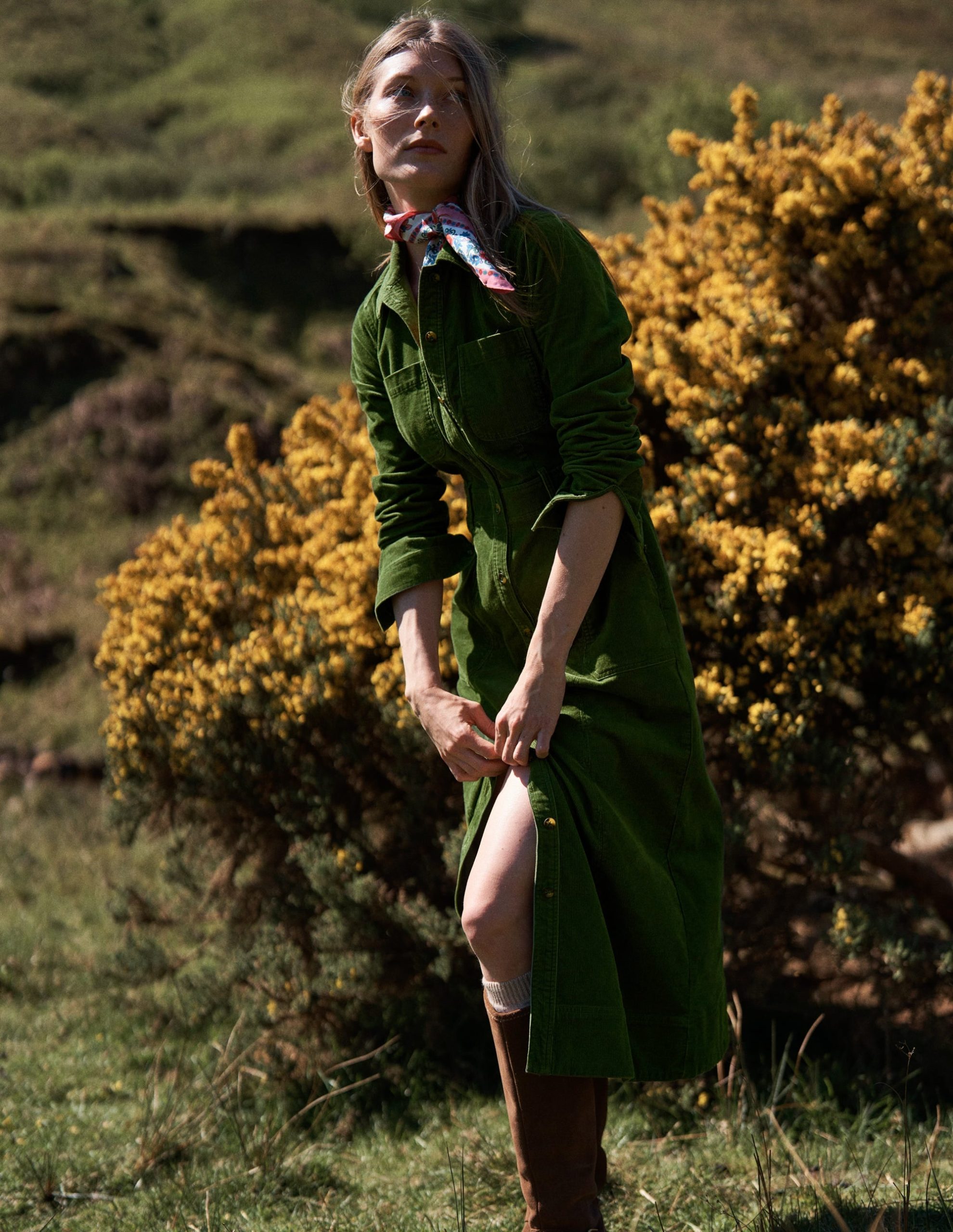 Amanda Cord Midi Dress-Fern - Image 6