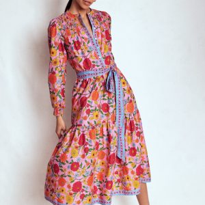 Cecily Cotton Midi Dress-Multi. Dahlia Trail
