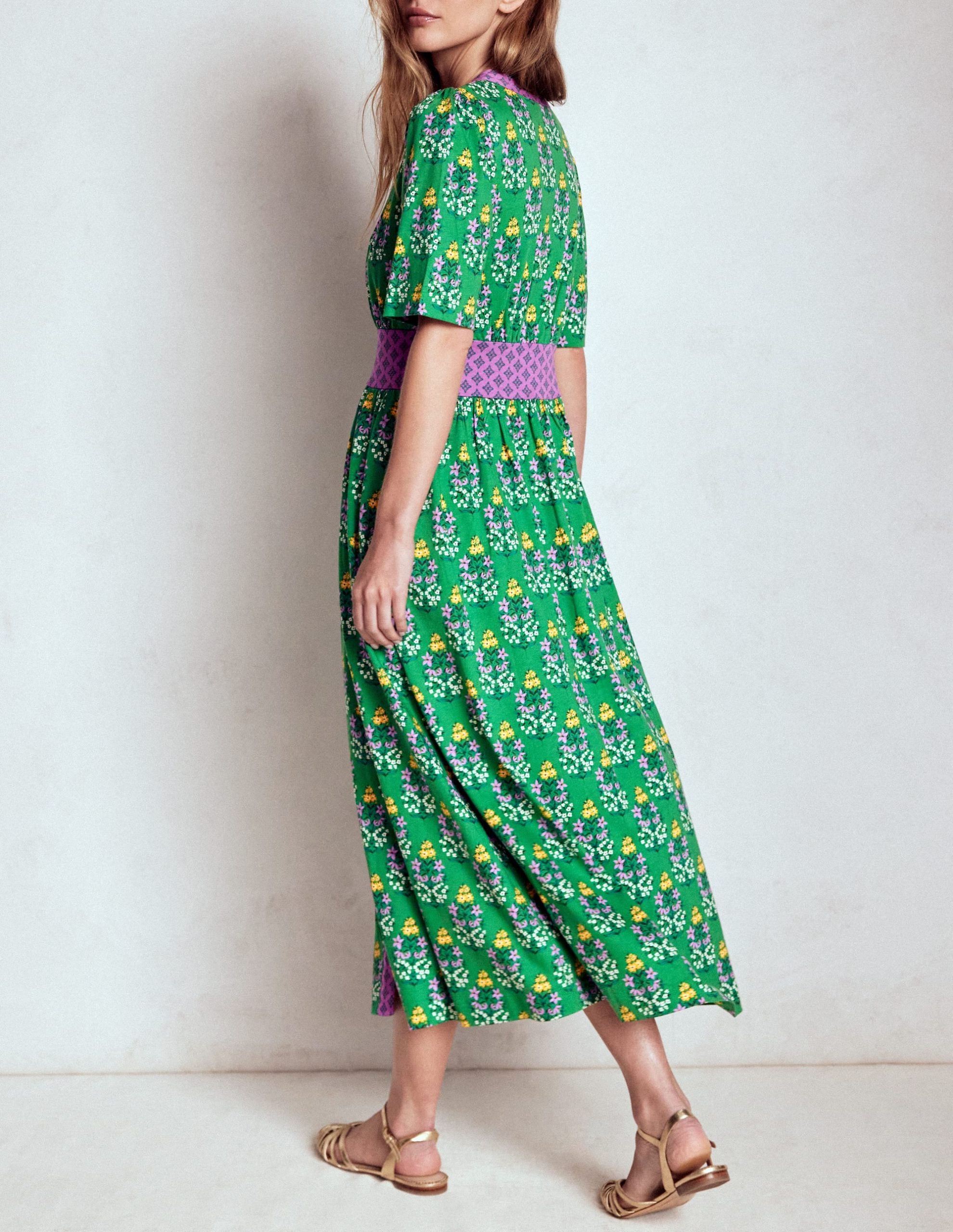 Natalia Jersey Tea Dress-Rich Emerald. Wildflower - Image 3