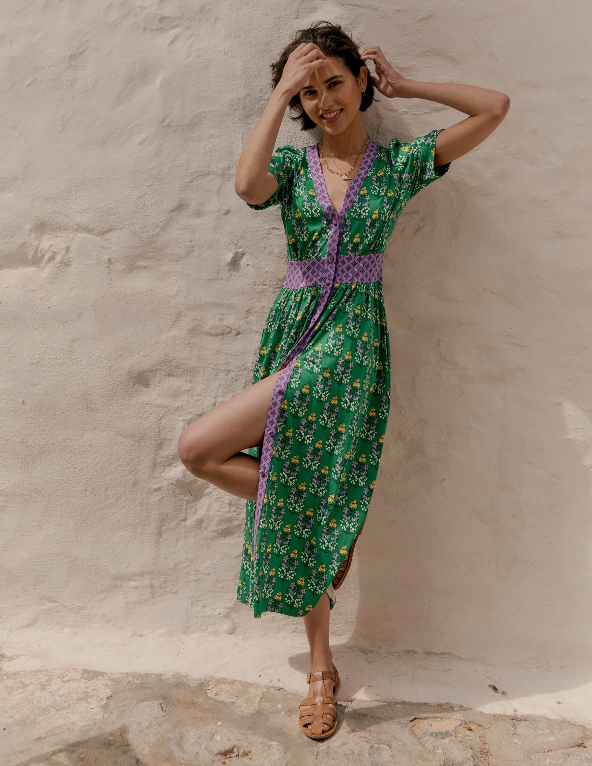 Natalia Jersey Tea Dress-Rich Emerald. Wildflower - Image 7