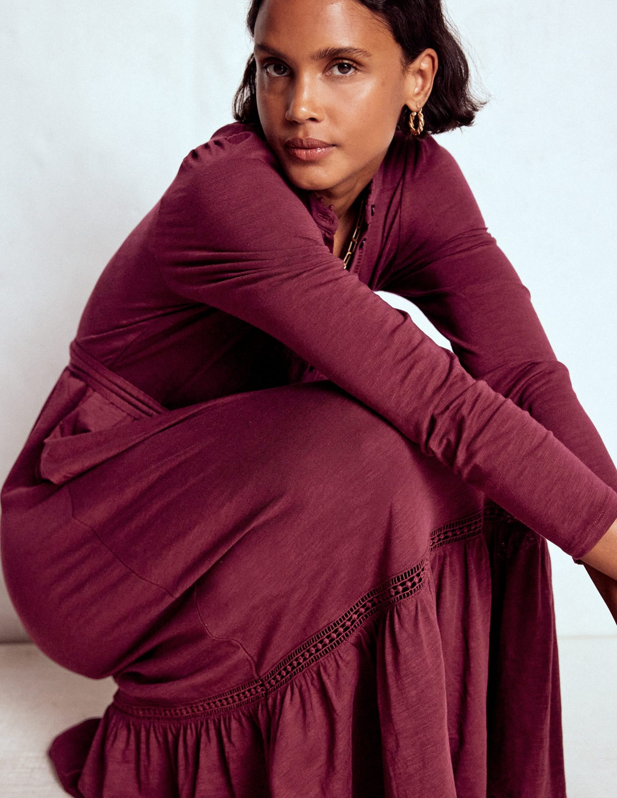 Edwina Jersey Shirt Dress-Deep Wisteria - Image 2