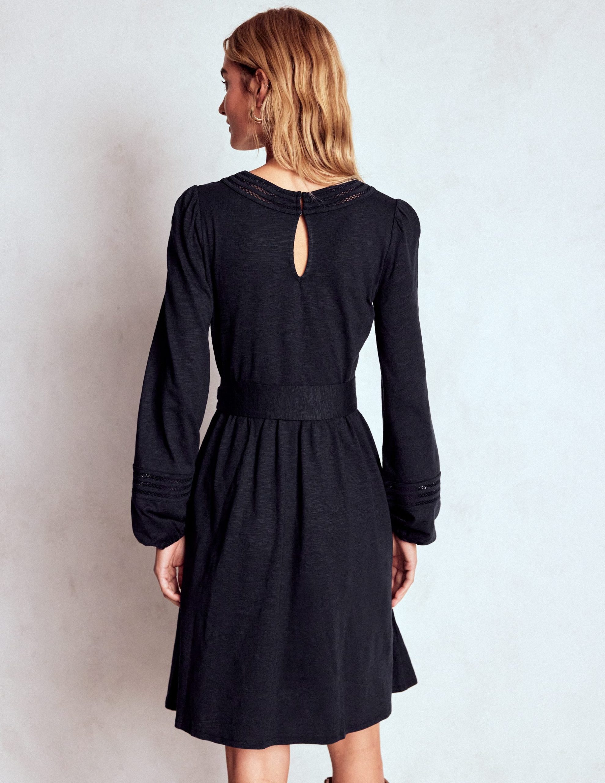 Athina Trim Insert Short Dress-Navy - Image 3