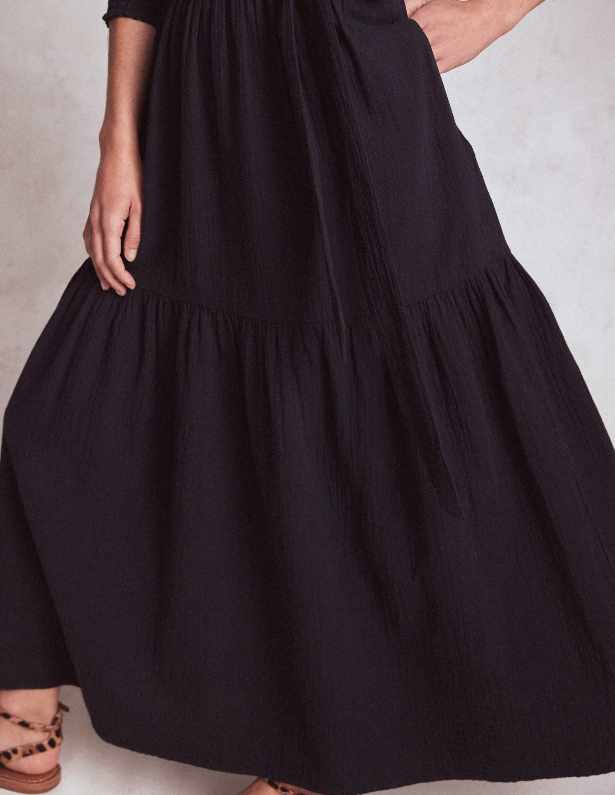 Cecily Double Cloth Midi Dress-Midnight Blue - Image 3