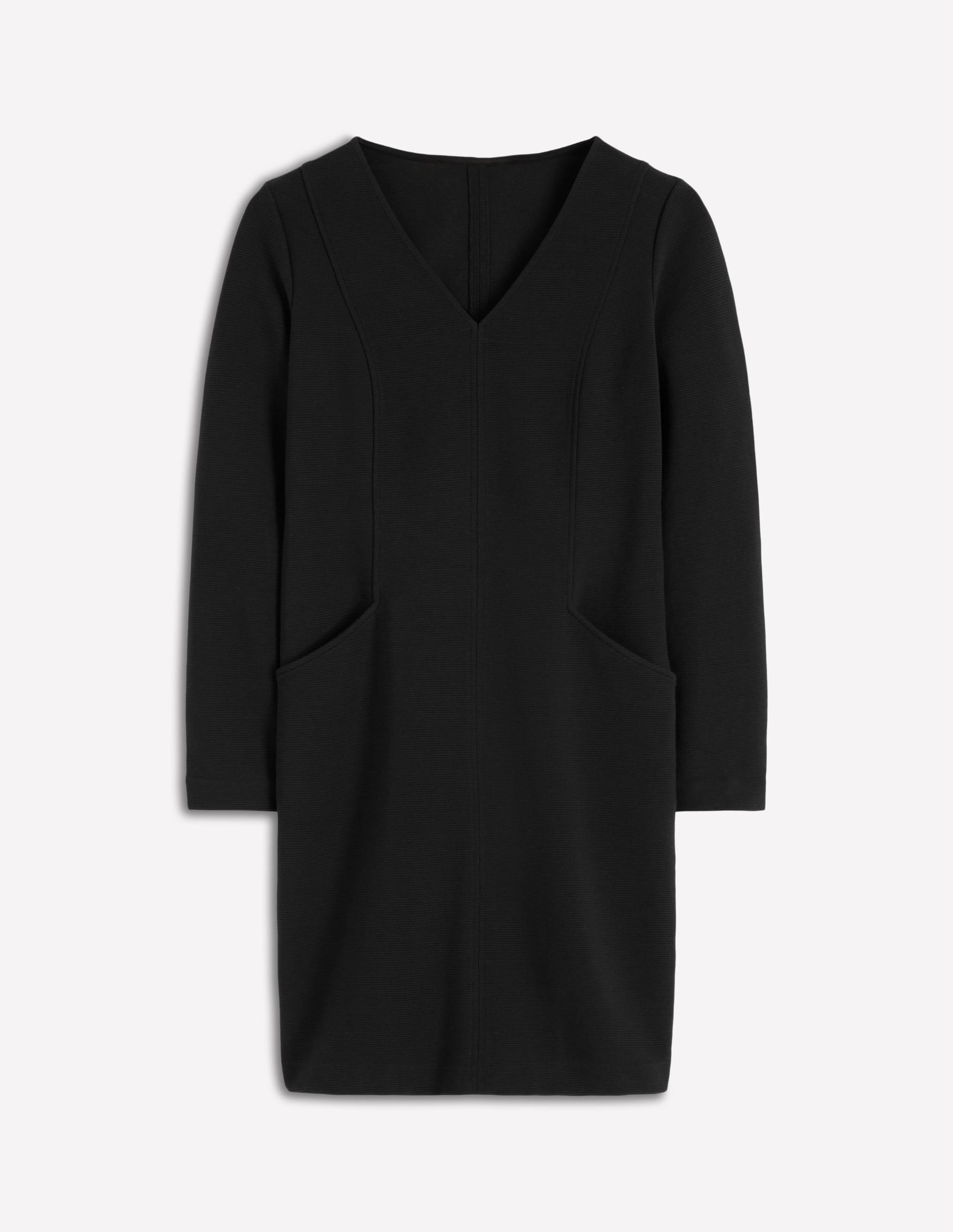 Ellen V-neck Ottoman Dress-Black - Image 5