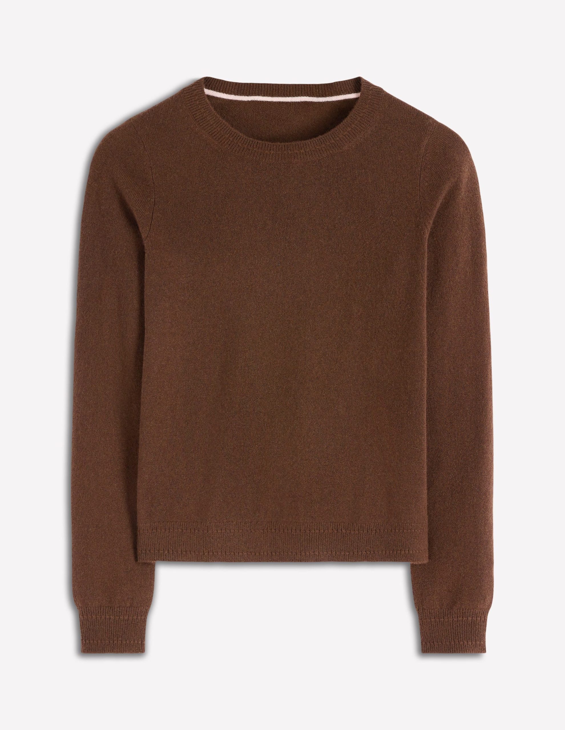 Eva Cashmere Crew Neck Sweater-Mocha - Image 5