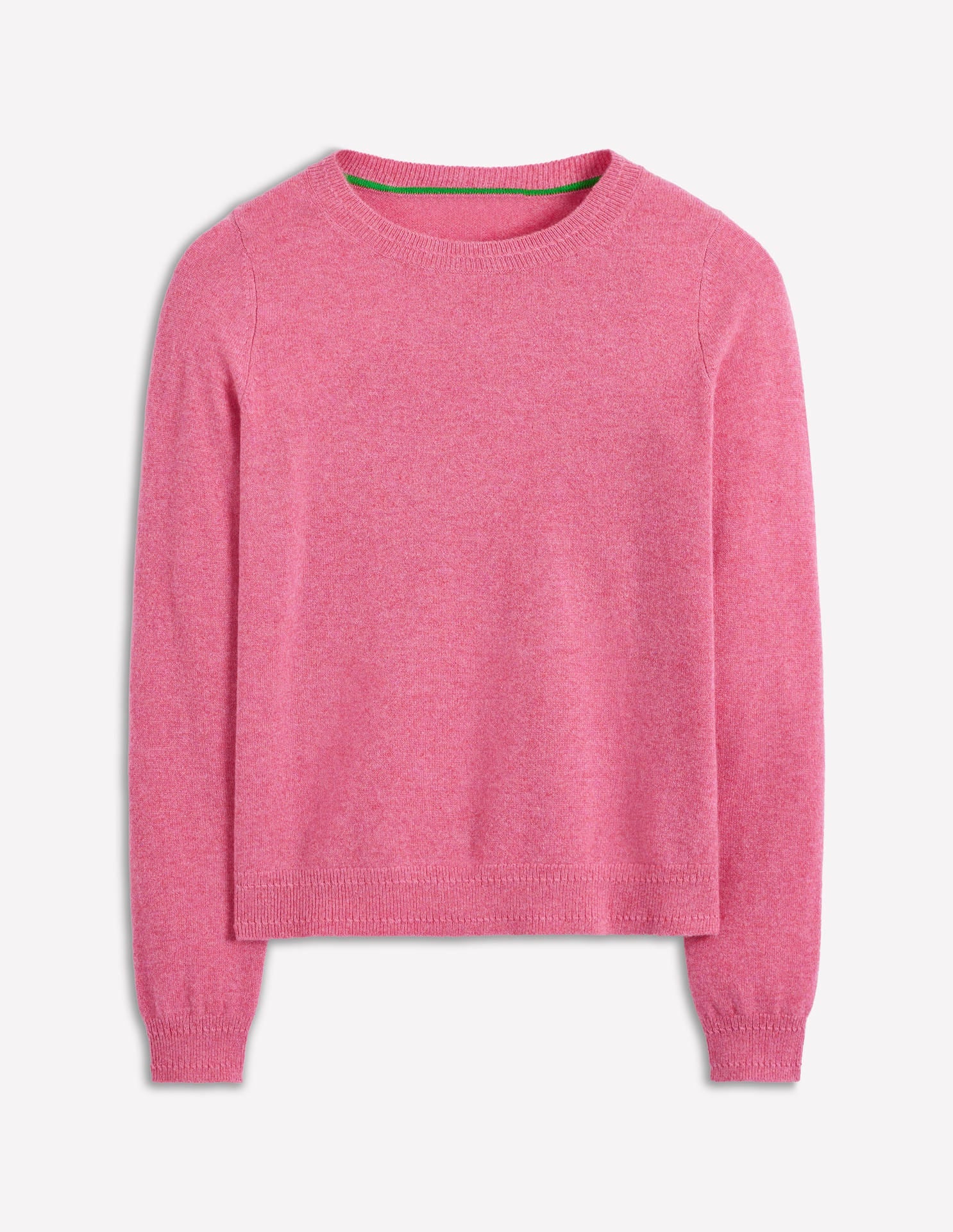 Eva Cashmere Crew Neck Sweater-Rose Pink Melange - Image 5