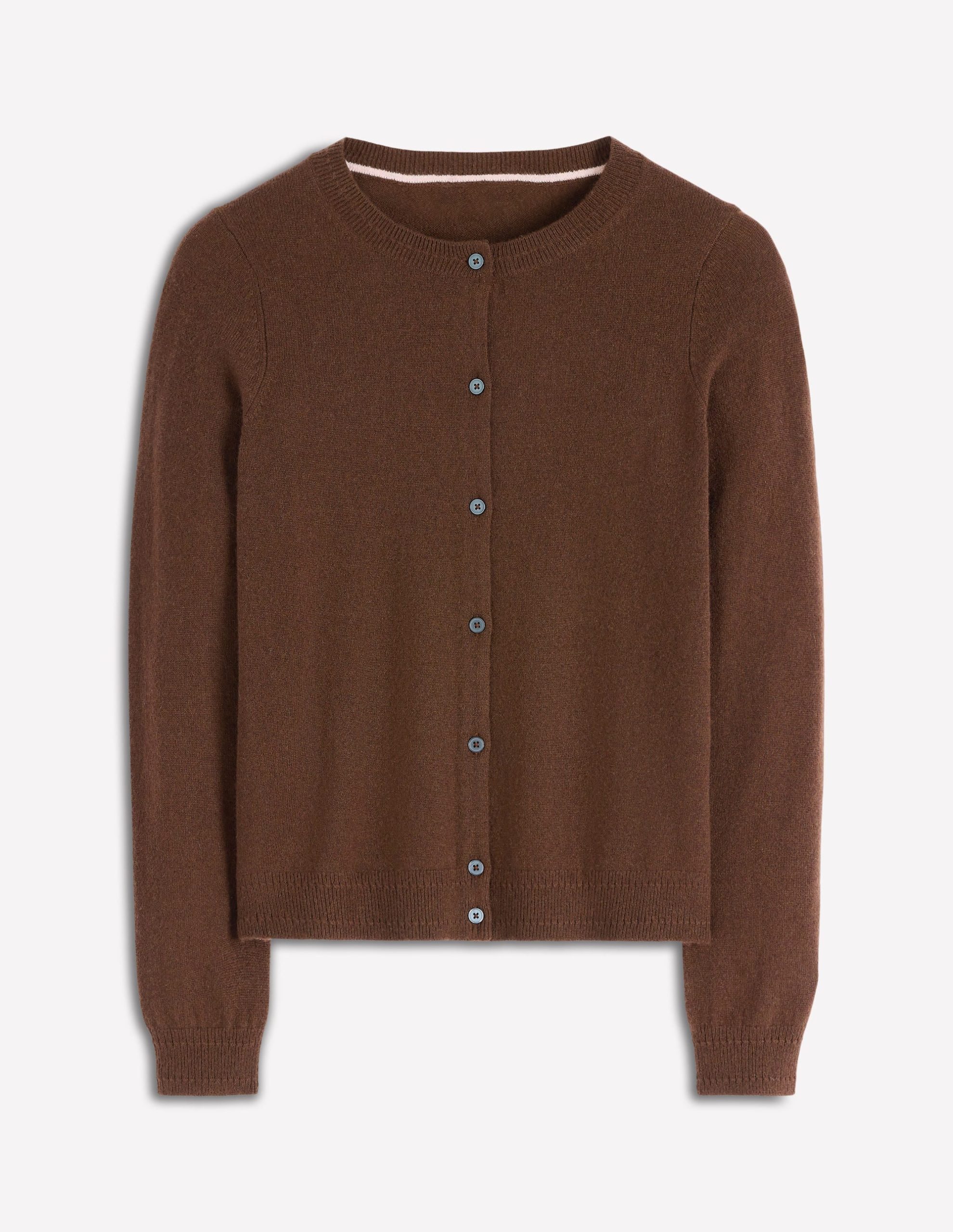 Eva Cashmere Crew Cardigan-Mocha - Image 5