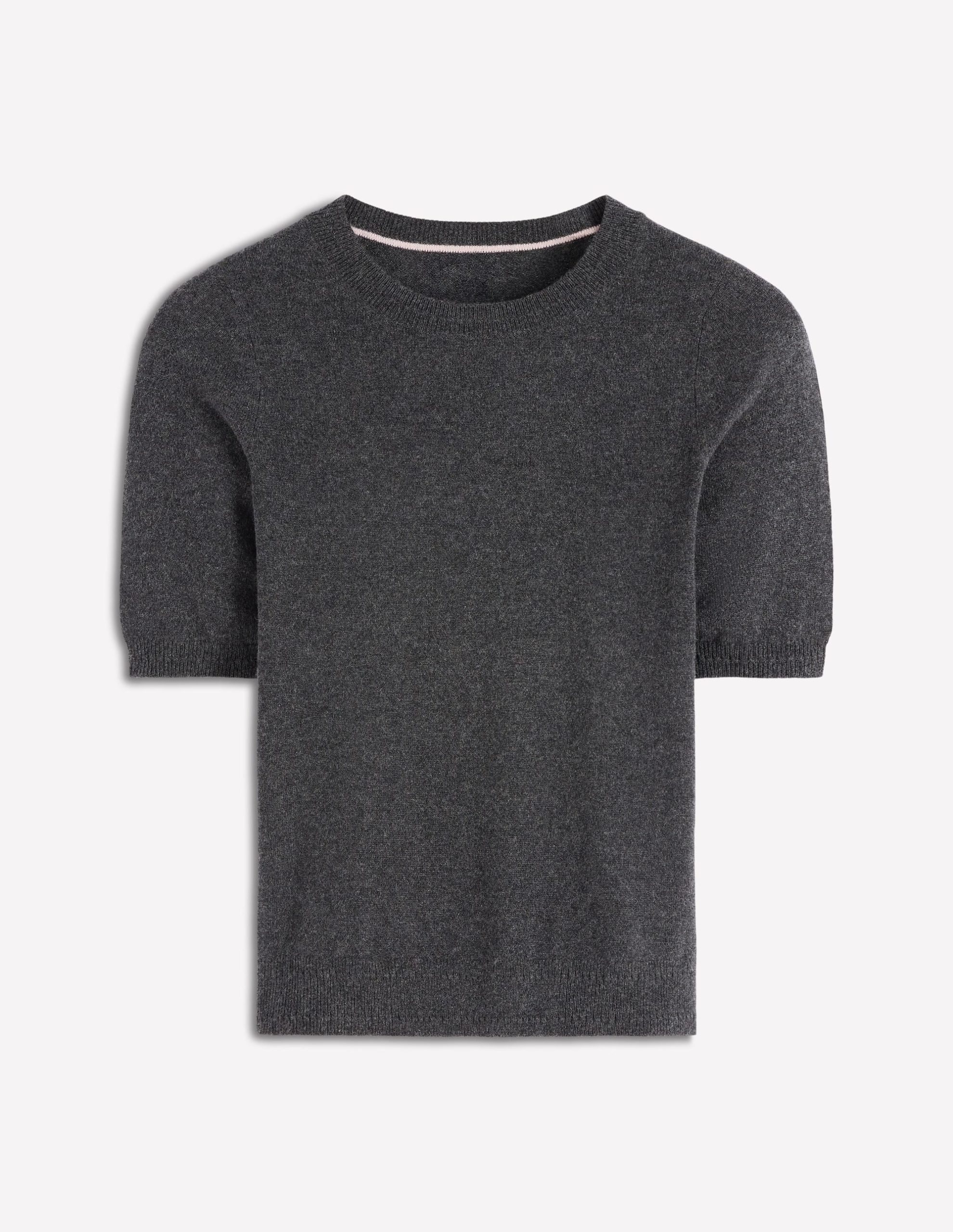 Eva Cashmere T-Shirt-Charcoal Melange - Image 5