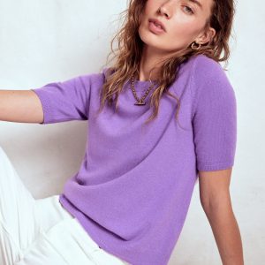 Eva Cashmere T-Shirt-Purple Topaz