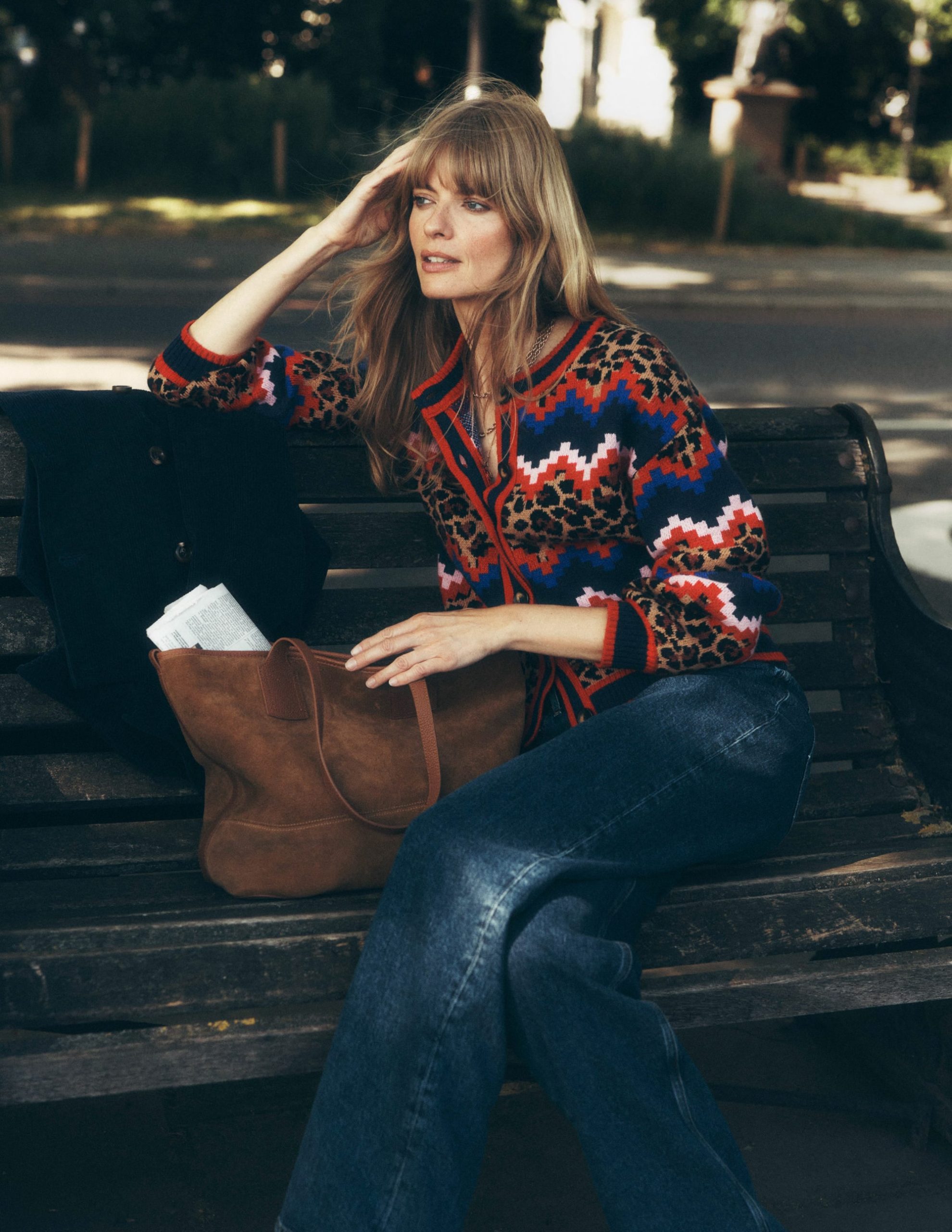 Abi Jacquard Cardigan-Multi Fair Isle. Leopard - Image 6