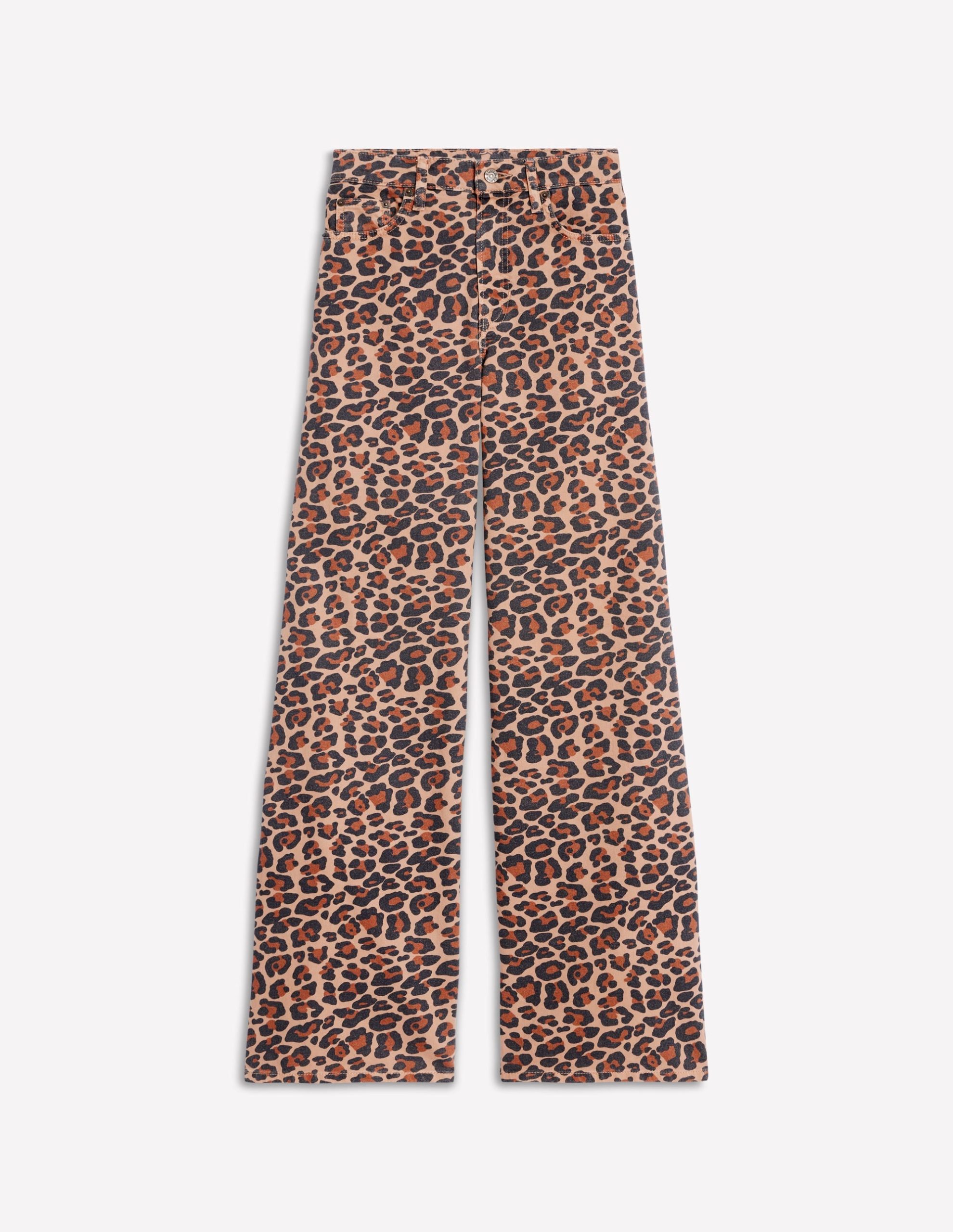 High Rise Wide Leg Jeans-Leopard Print - Image 10