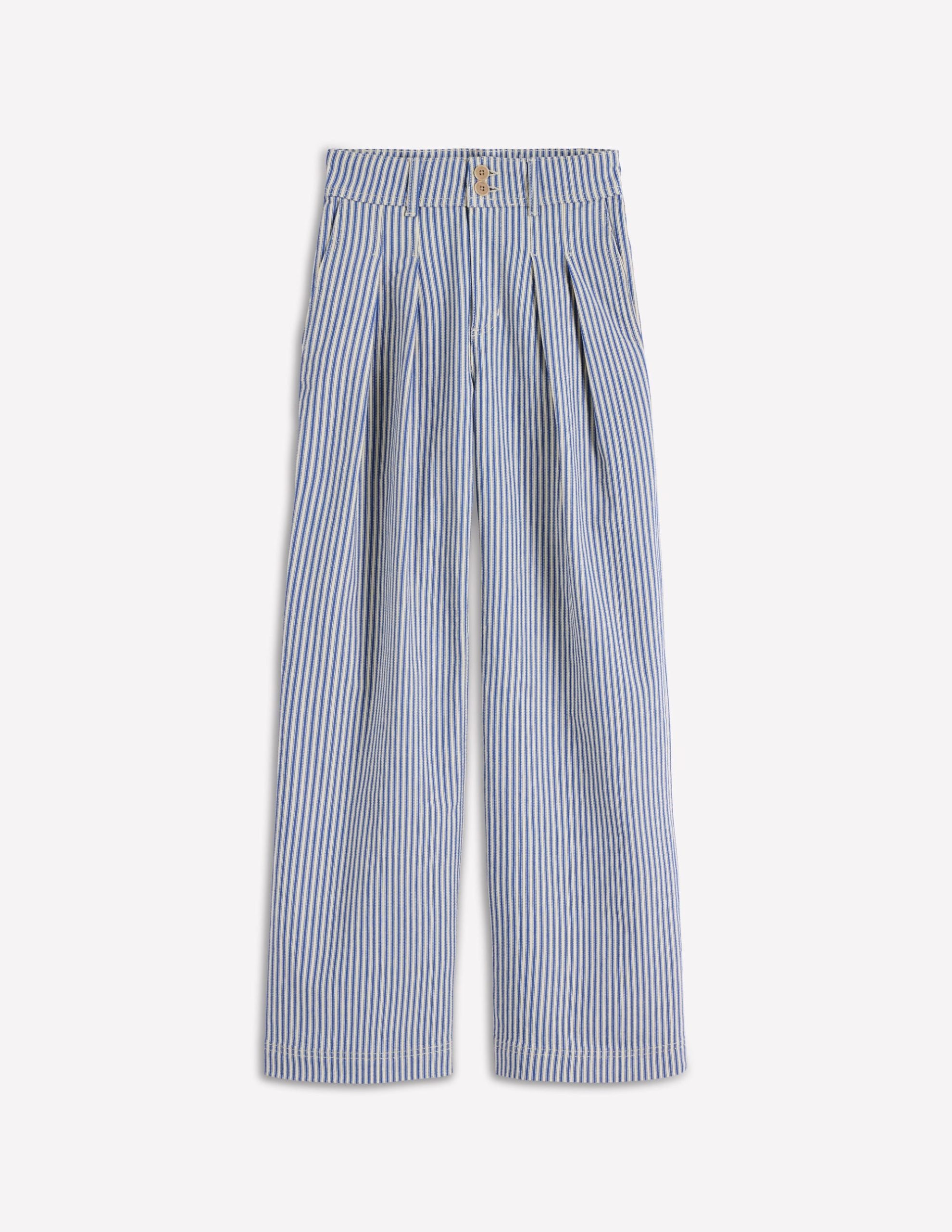Brompton Wide Leg Pants-Blue Stripe - Image 5