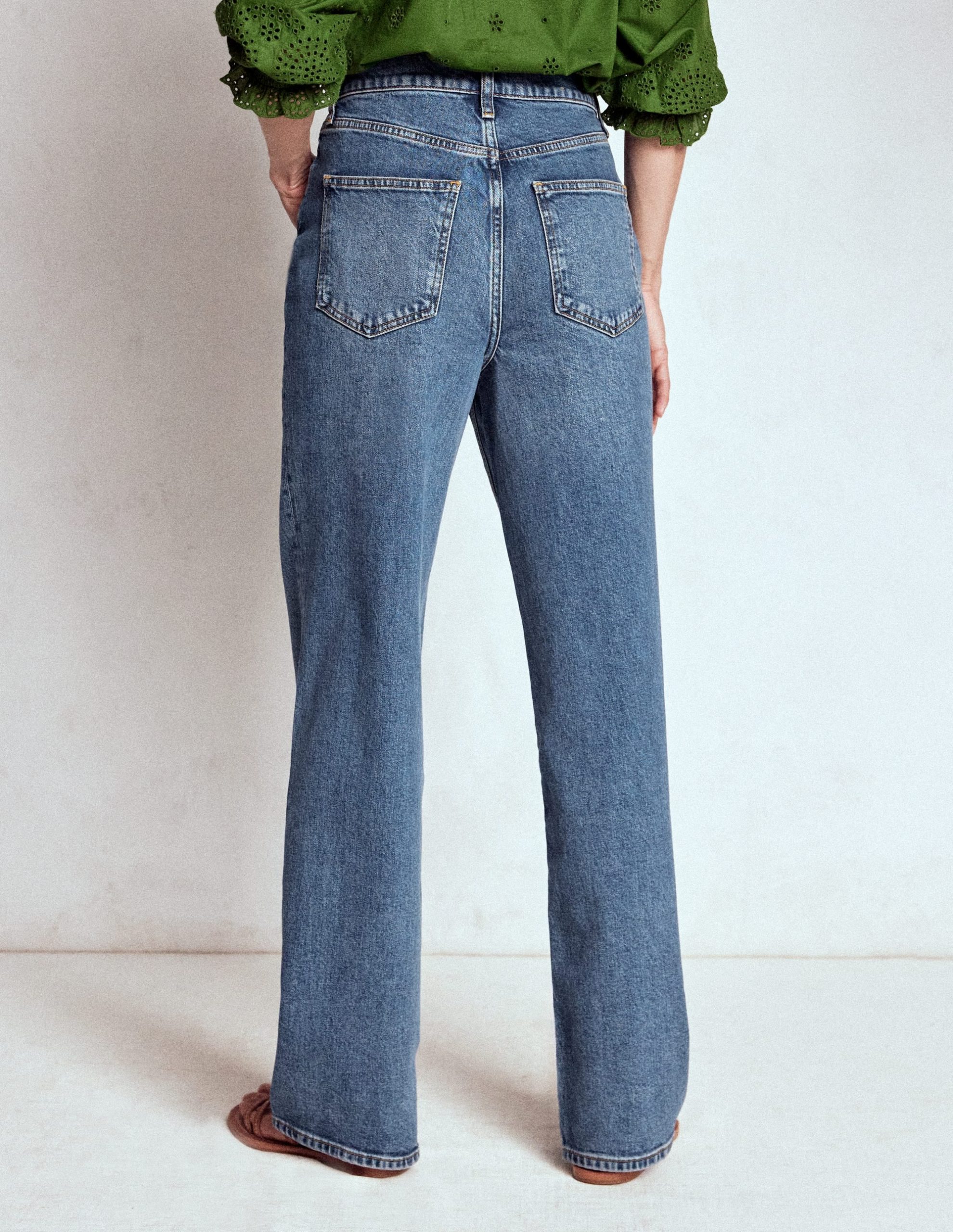 High Rise Column Leg Jeans-Mid Vintage - Image 3