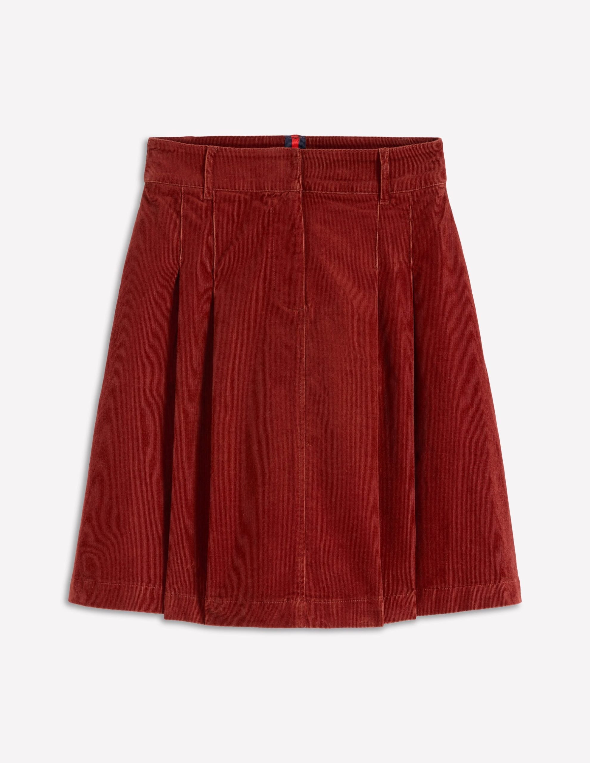 Pleated Cord Skirt-Fired Brick - Image 5