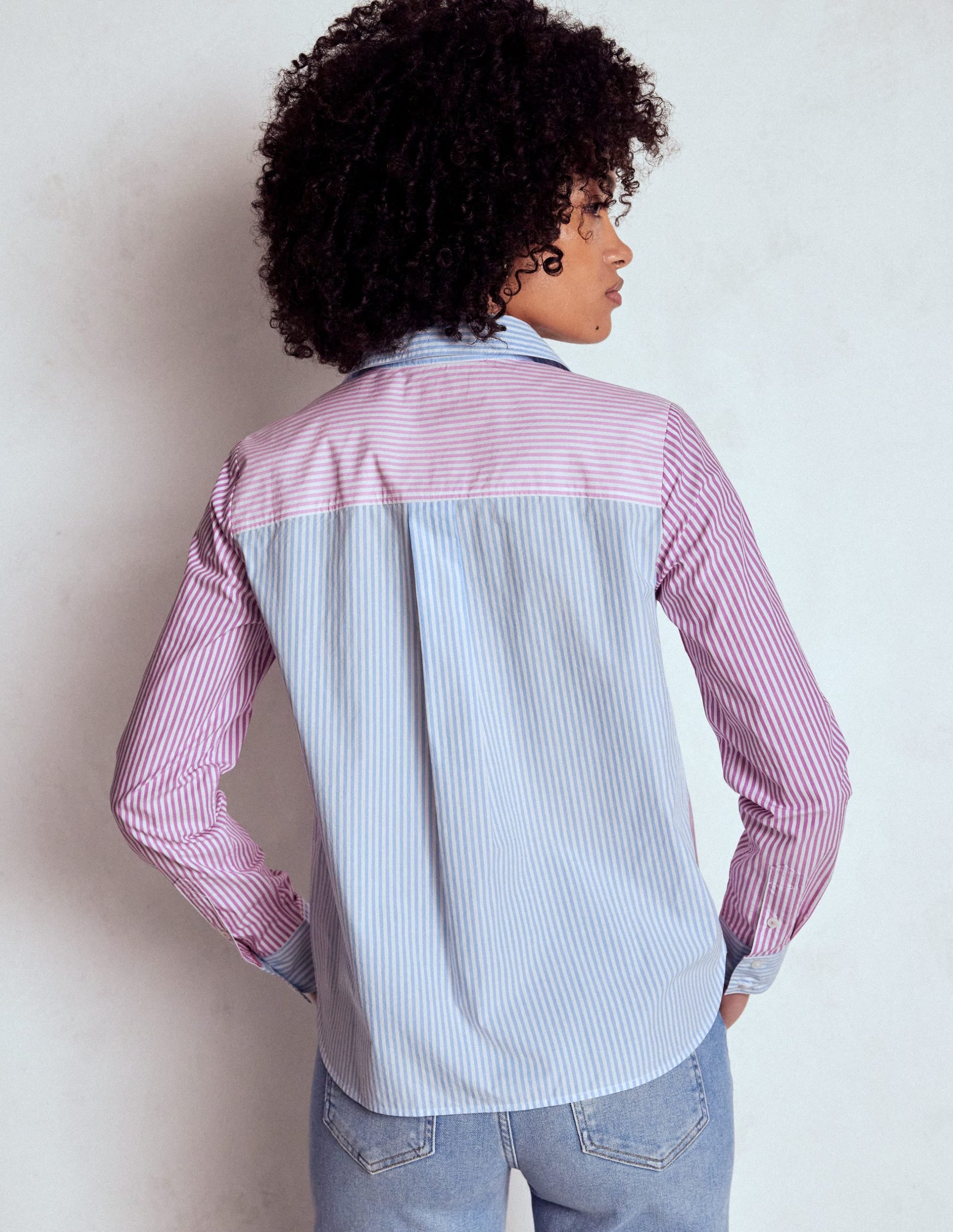 Sienna Cotton Shirt-Hotched. Multi Stripe - Image 3