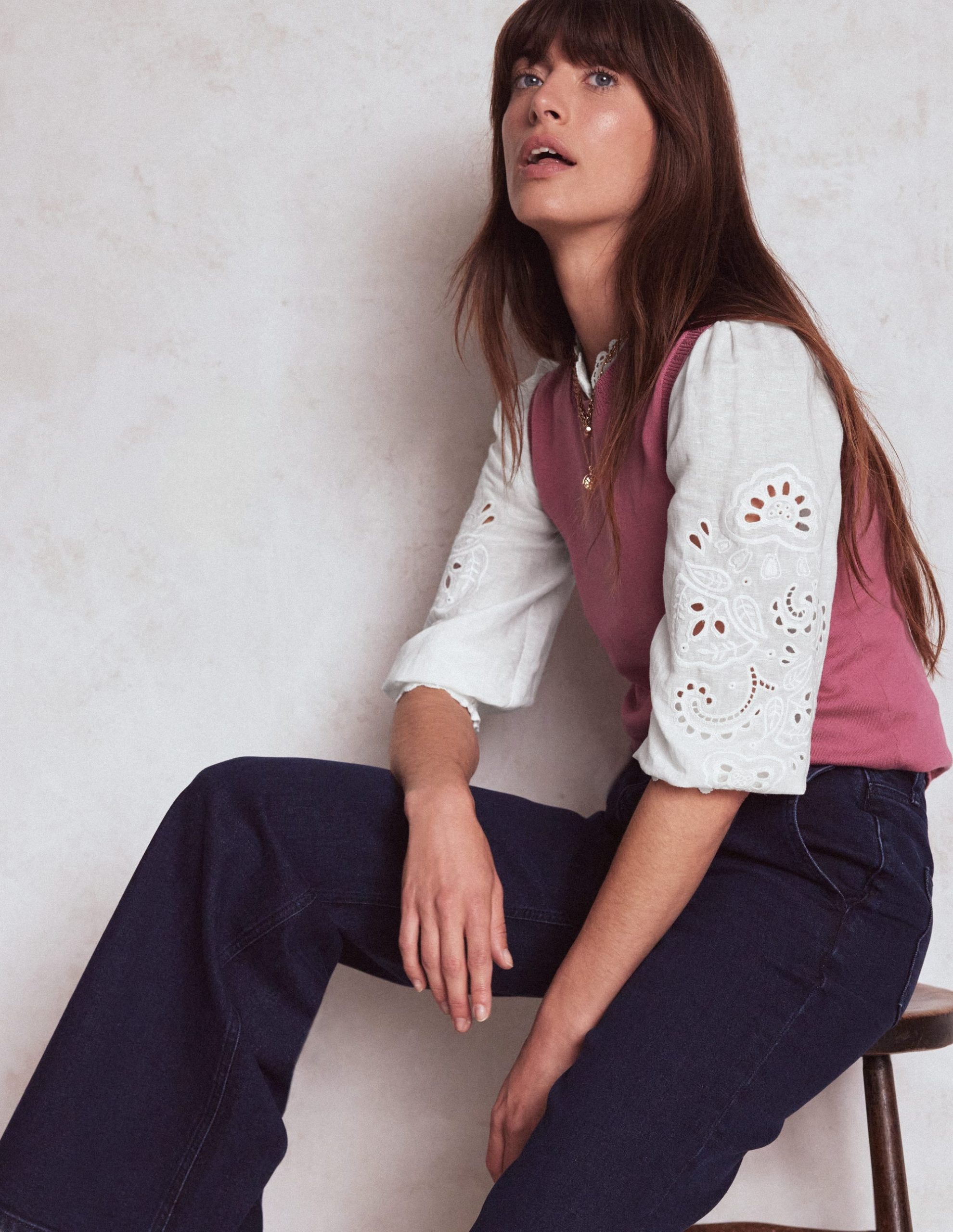 Alicia Cutwork Linen Top-White. Cutwork Embroidery - Image 5