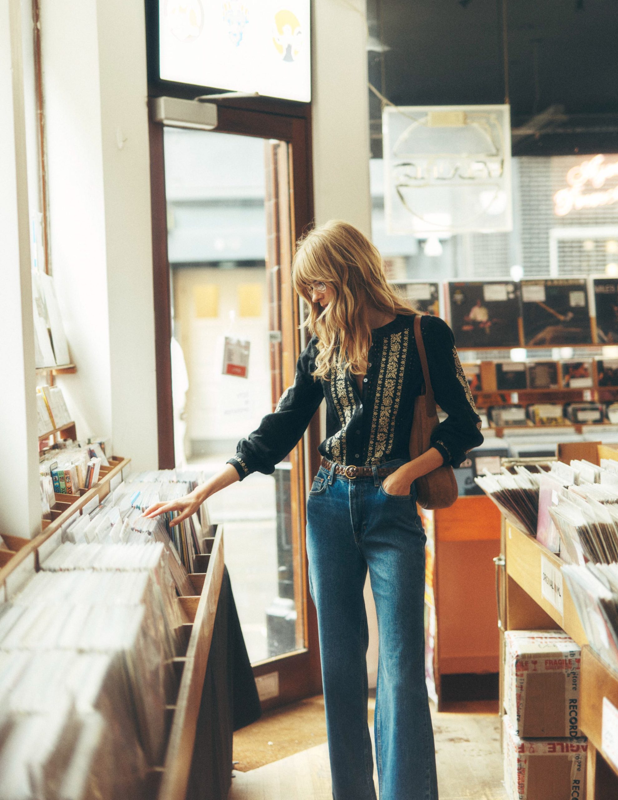 Embroidered Cotton Top-Black - Image 5