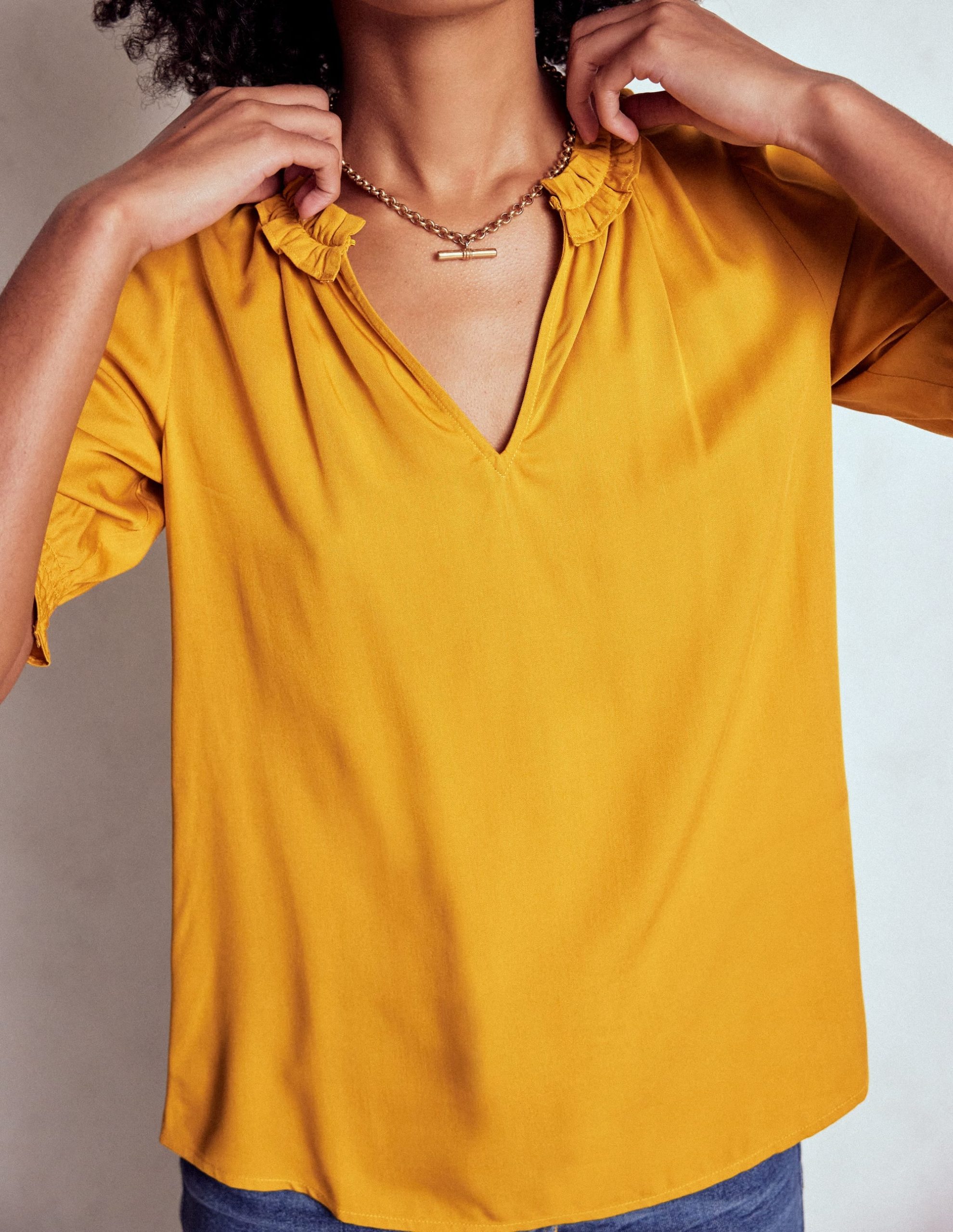 Ria Short Sleeve Top-Golden Rye - Image 2