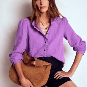 Helena Double Cloth Top-Amethyst Purple