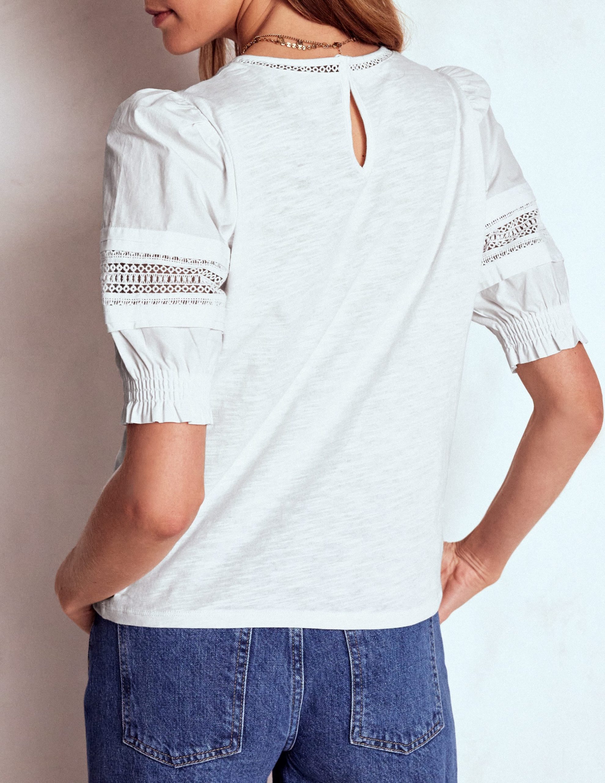 Lottie Puff Sleeve Top-White - Image 3