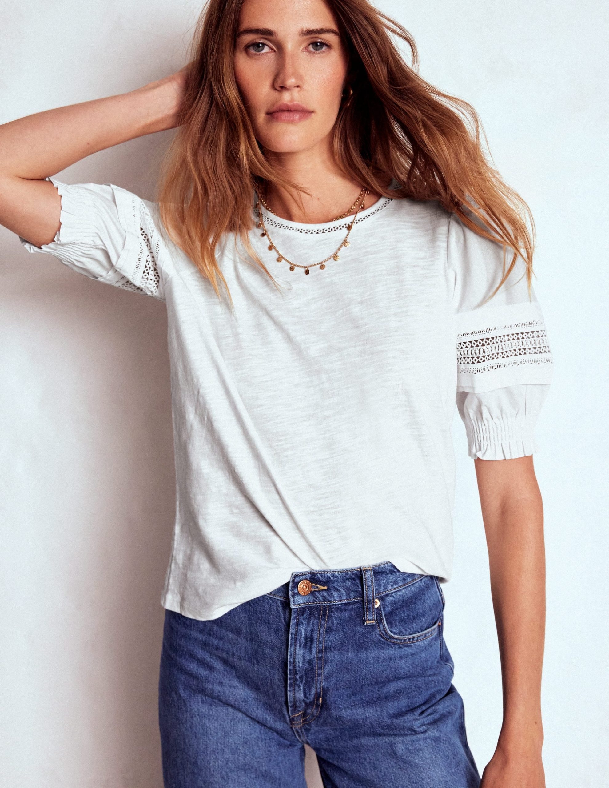 Lottie Puff Sleeve Top-White - Image 4