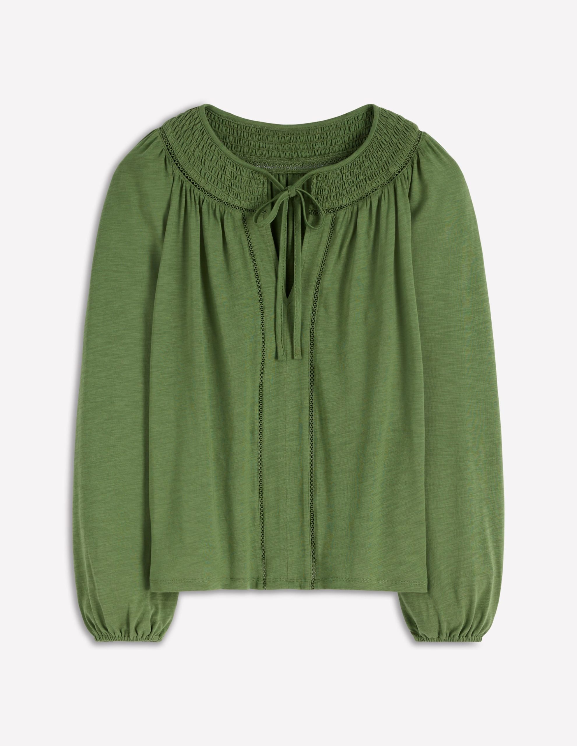 Georgia Smocked Jersey Top-Safari Green - Image 5