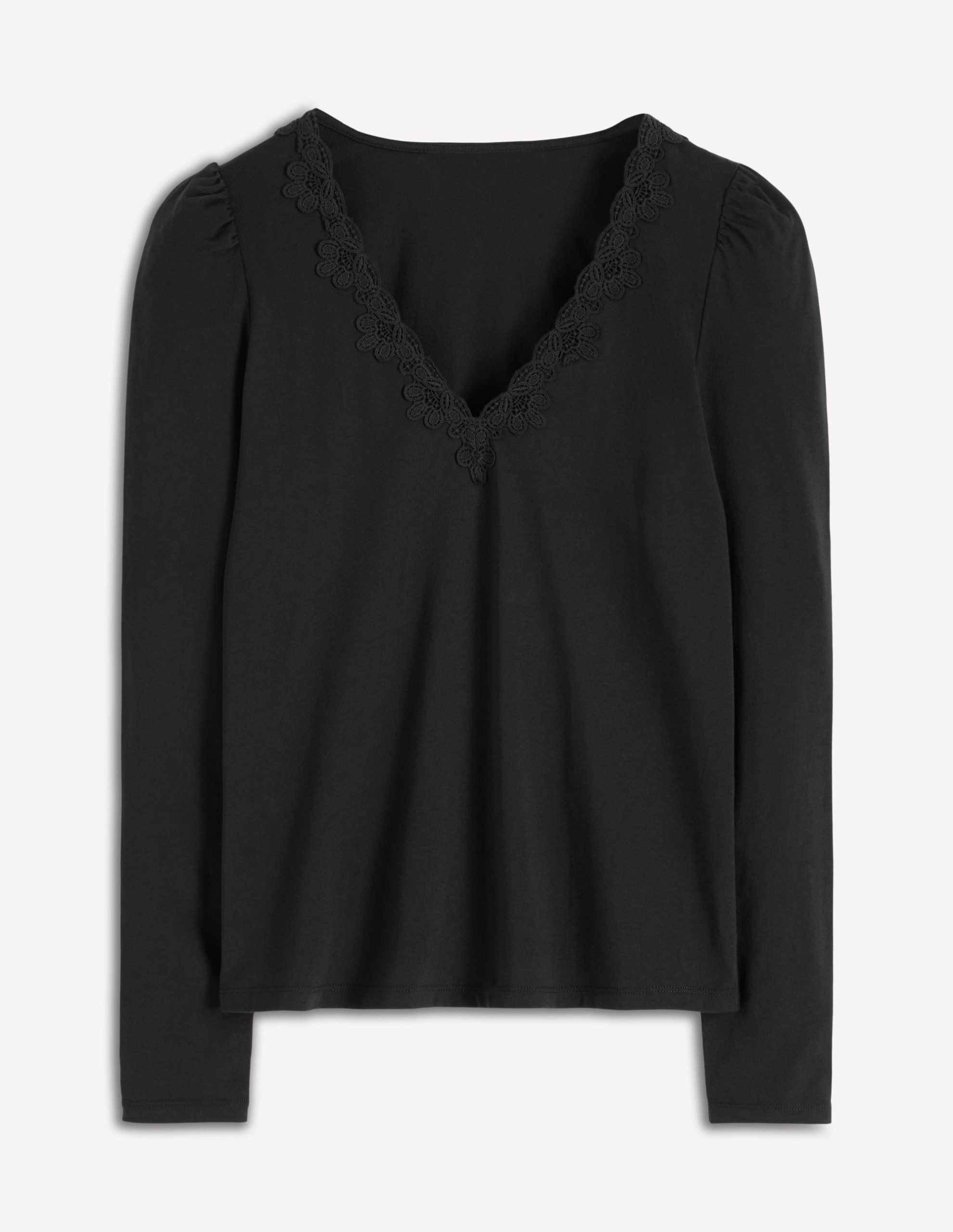 Flora Lace V-neck Top-Black - Image 4