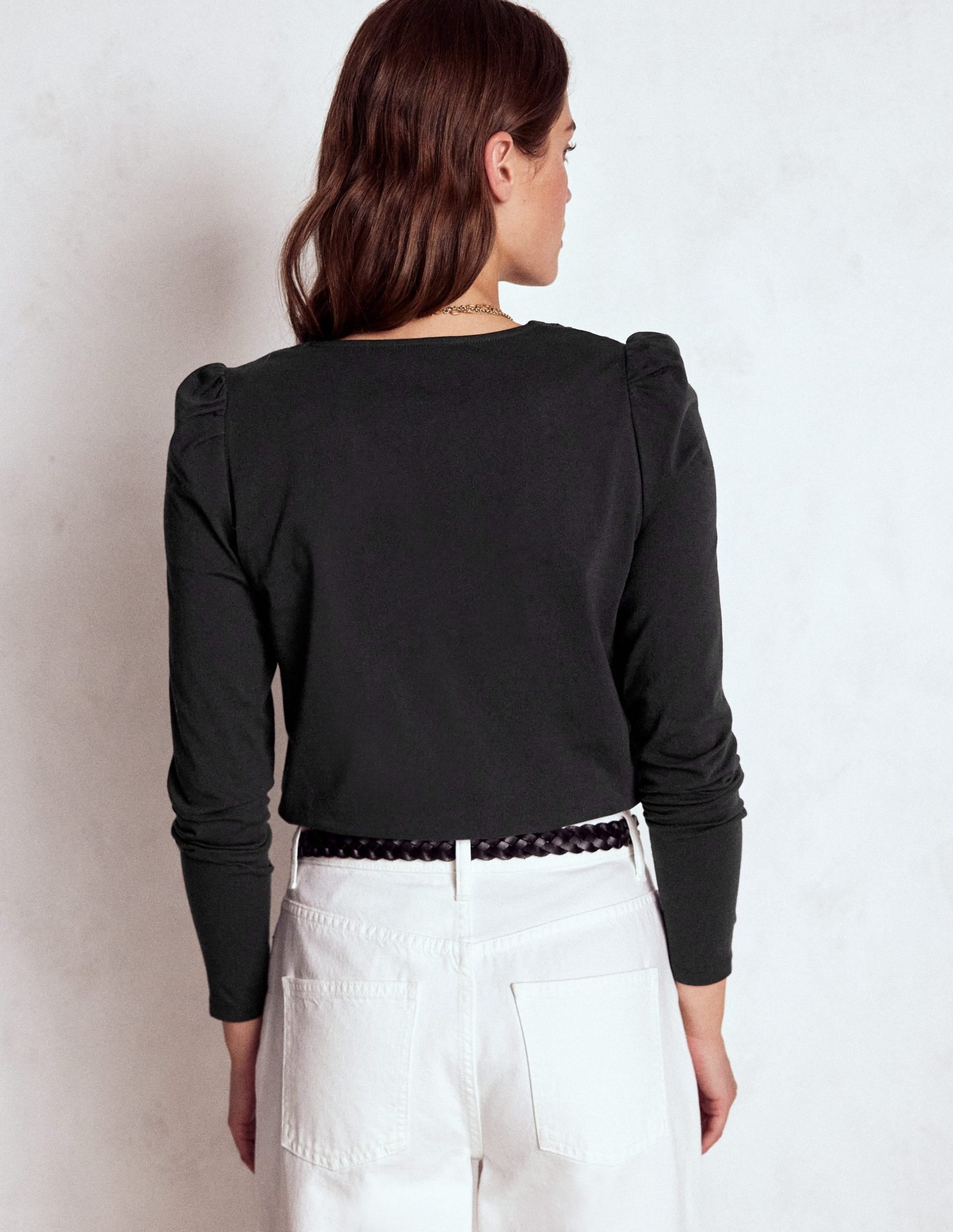 Flora Lace V-neck Top-Black - Image 3