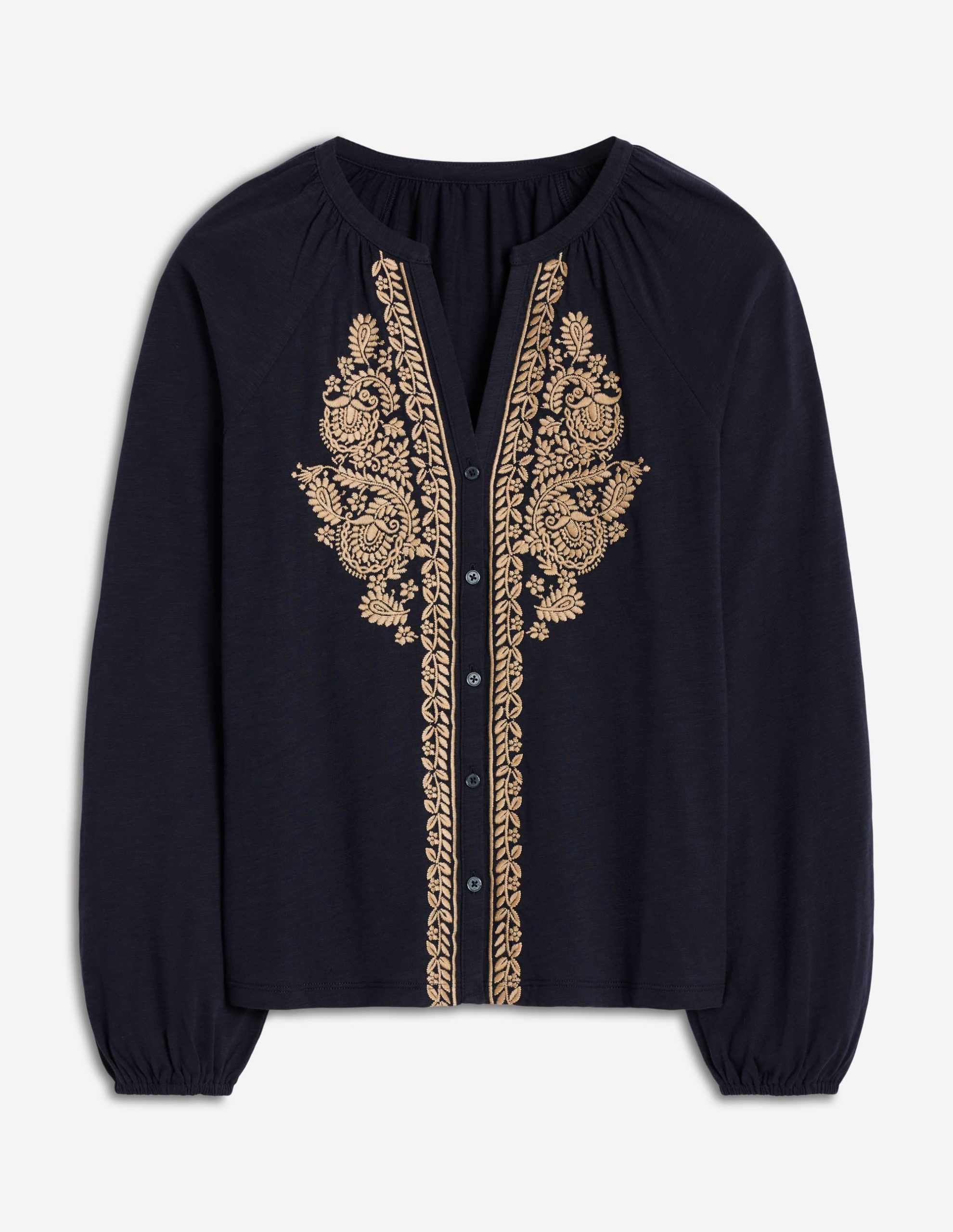 Alma Embroidered Shirt-Navy - Image 5