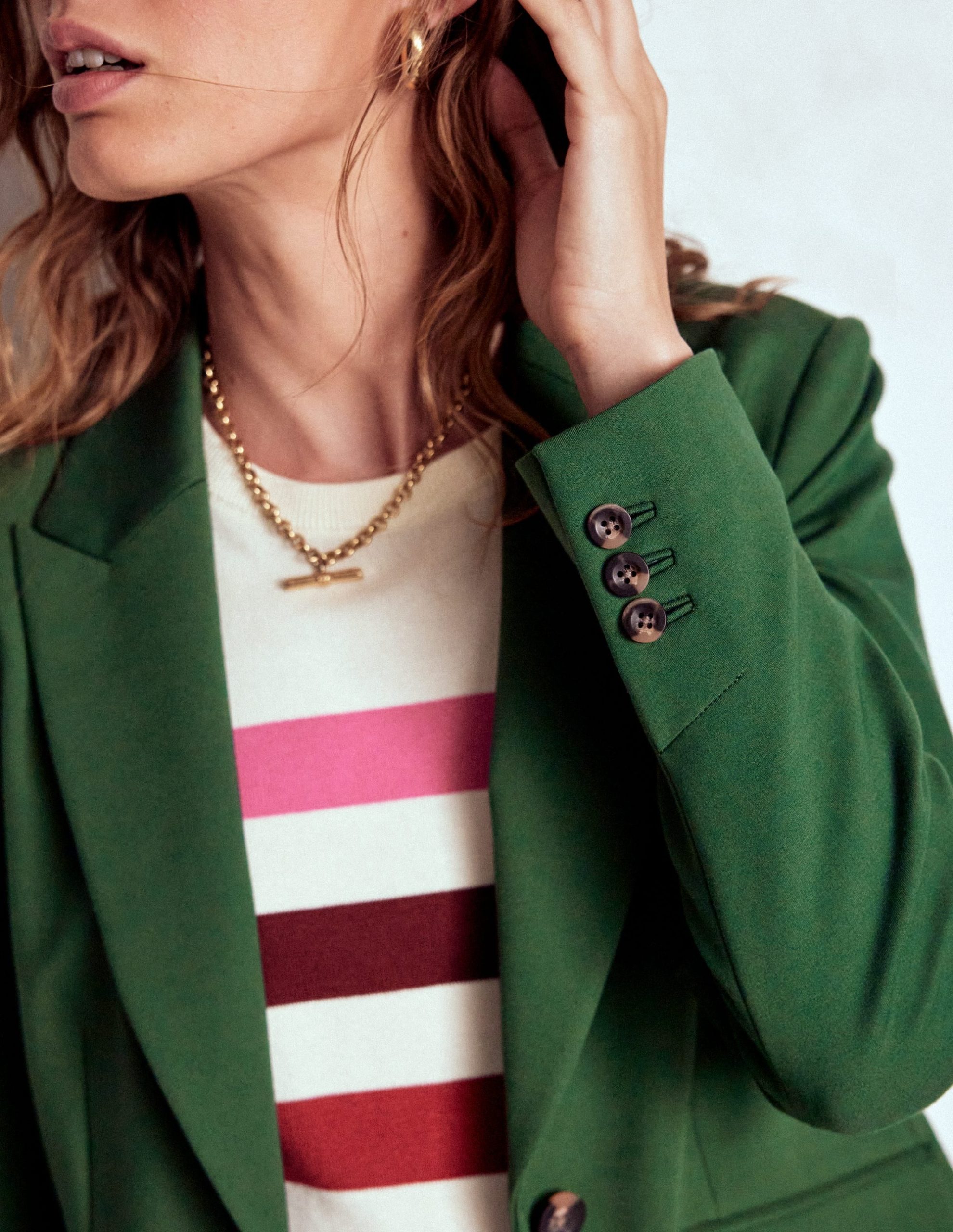 Marylebone Ponte Blazer-Hunter green - Image 2