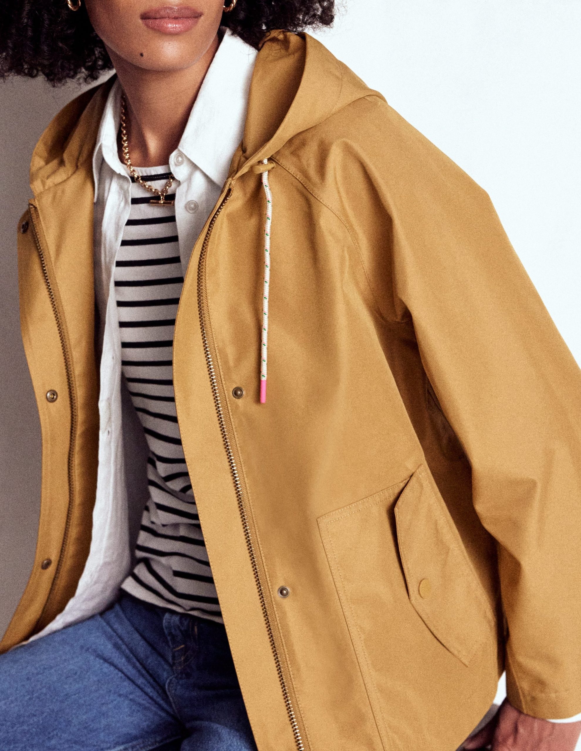 Cropped Rain Mac-Hazelnut Brown - Image 2