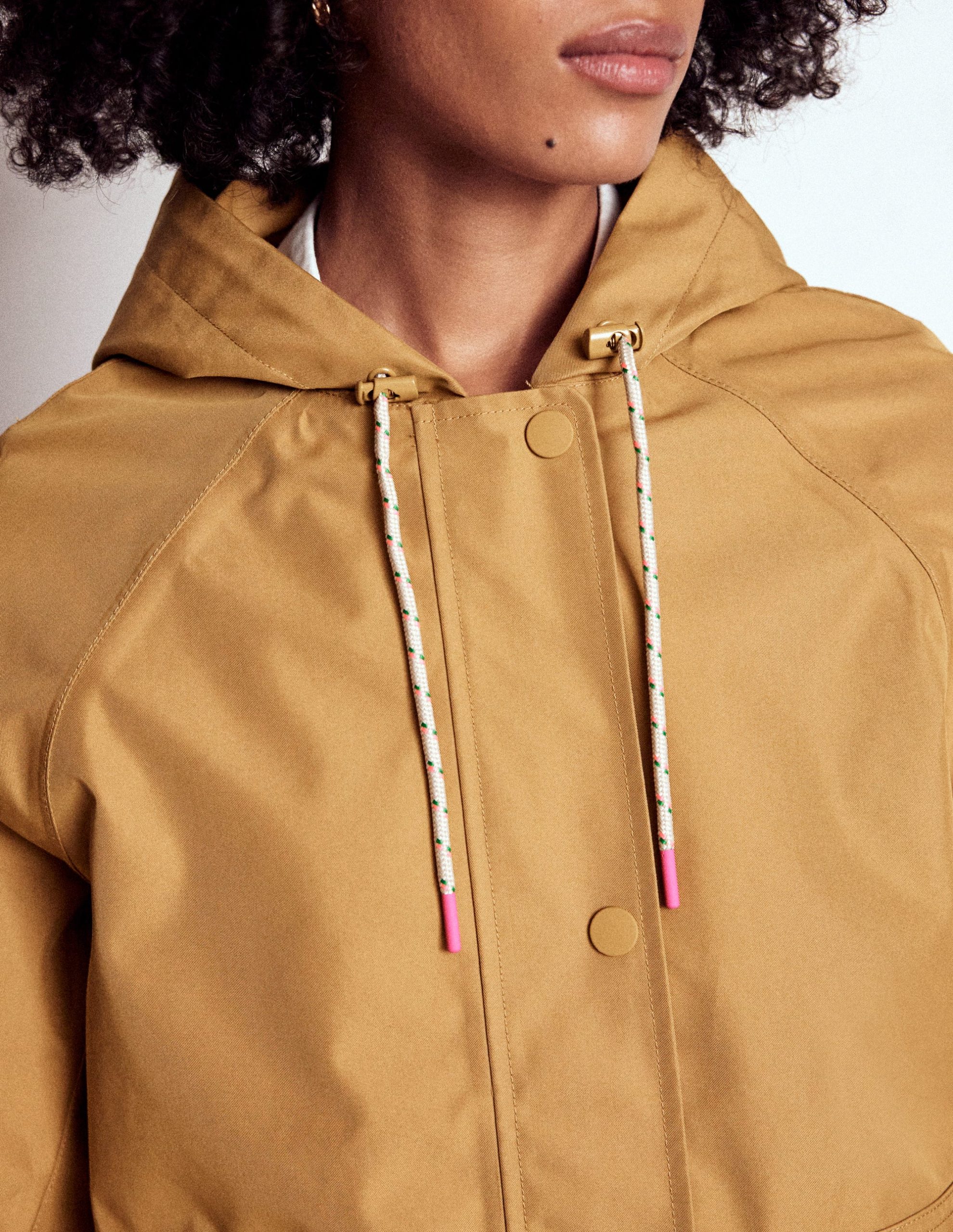 Cropped Rain Mac-Hazelnut Brown - Image 5