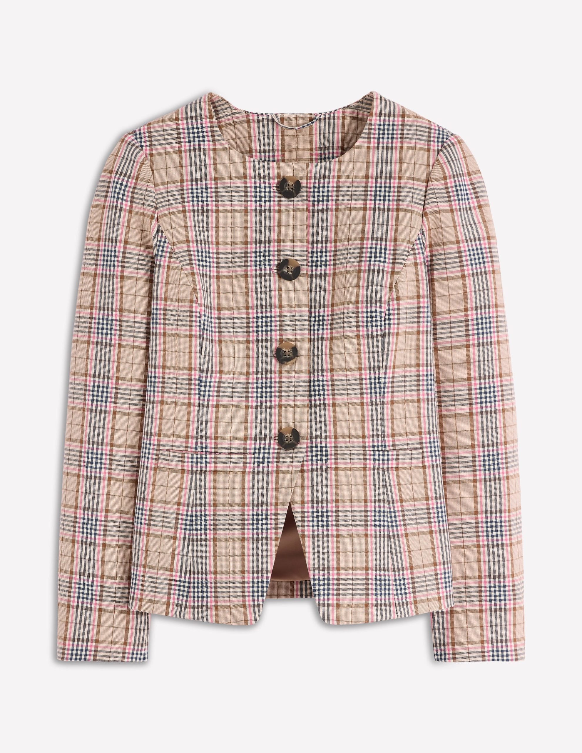 Hampstead Blazer-Brown. Pink & Navy Check - Image 7