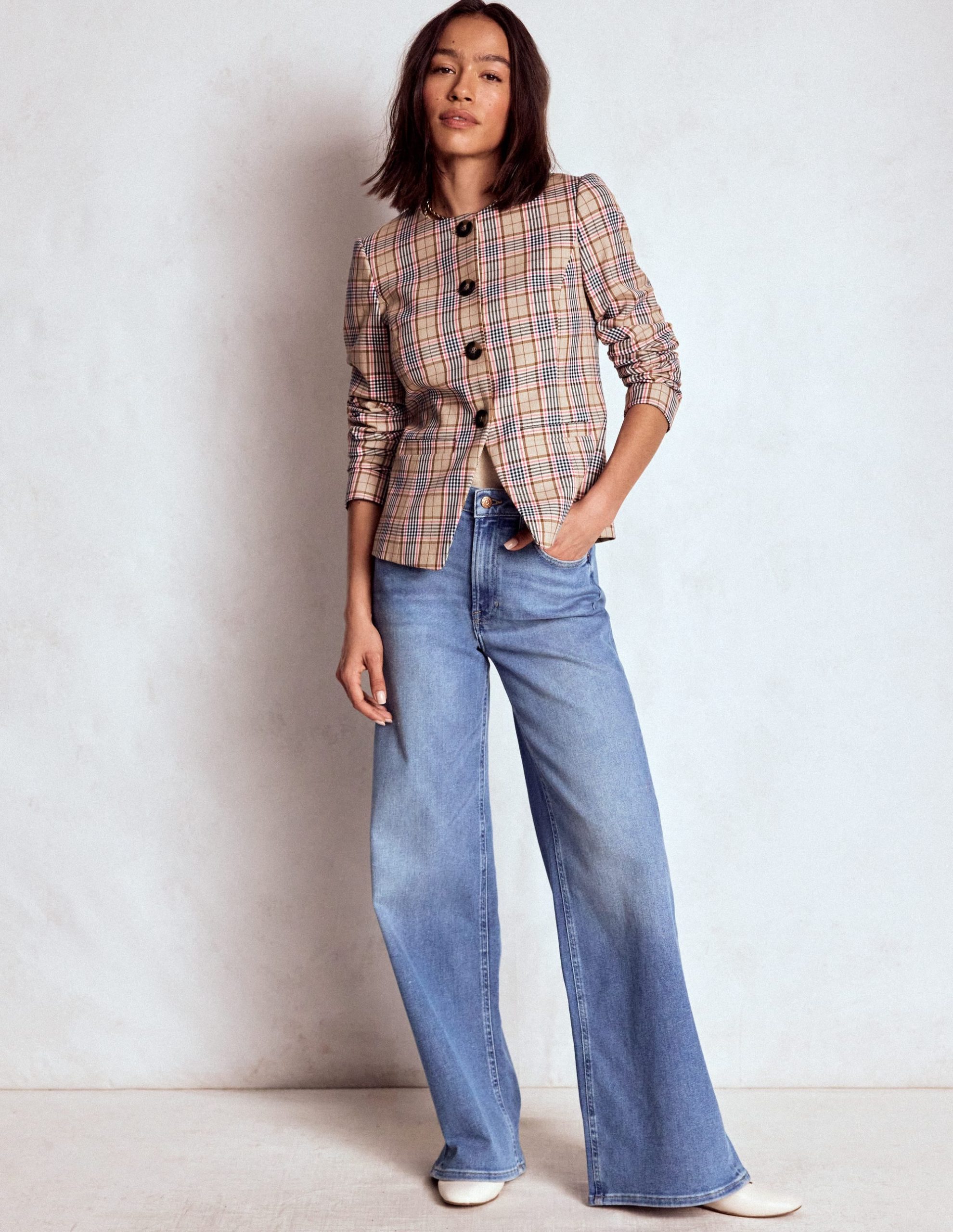 Hampstead Blazer-Brown. Pink & Navy Check - Image 4