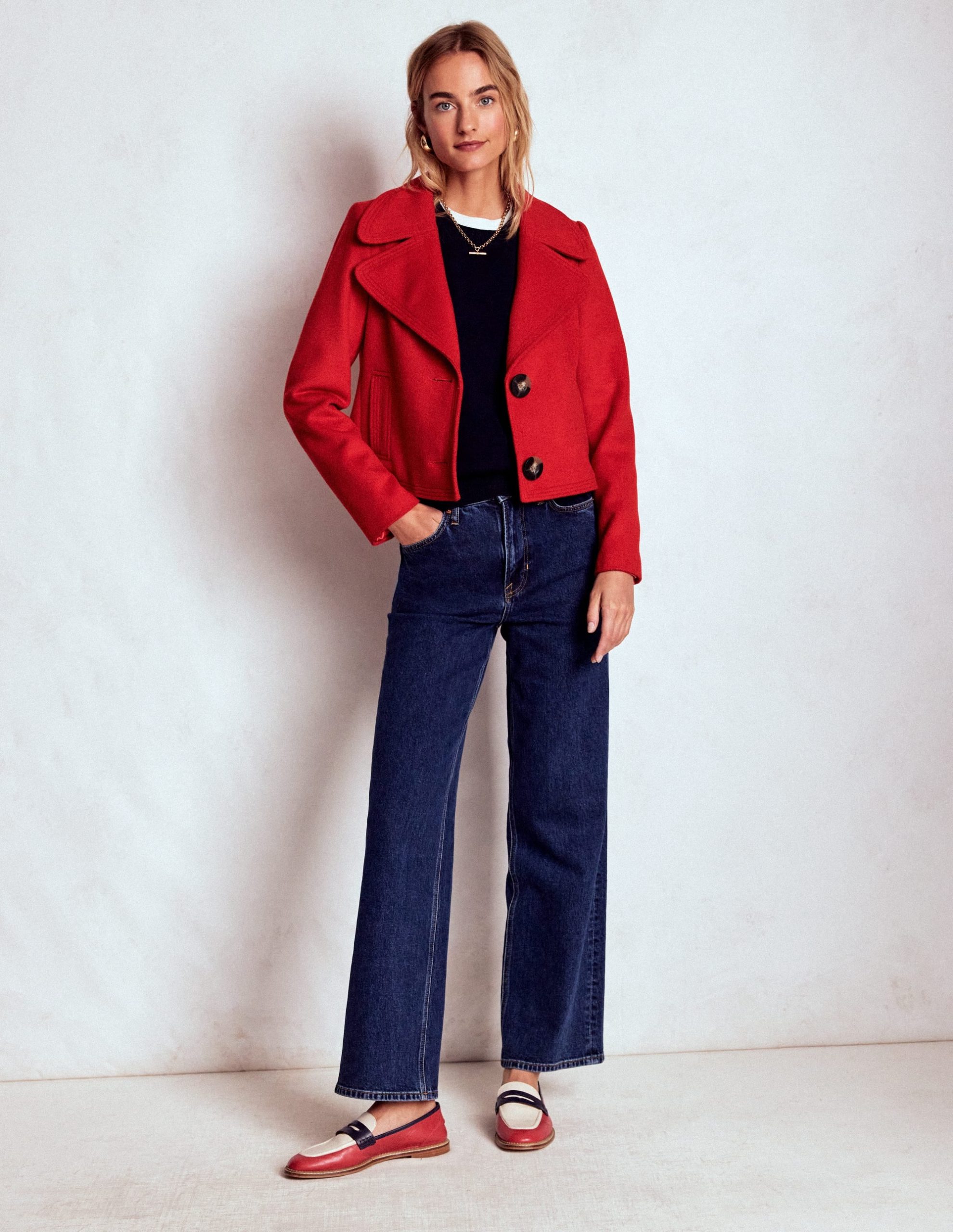 Topstitch Jacket-Poppy Red - Image 4