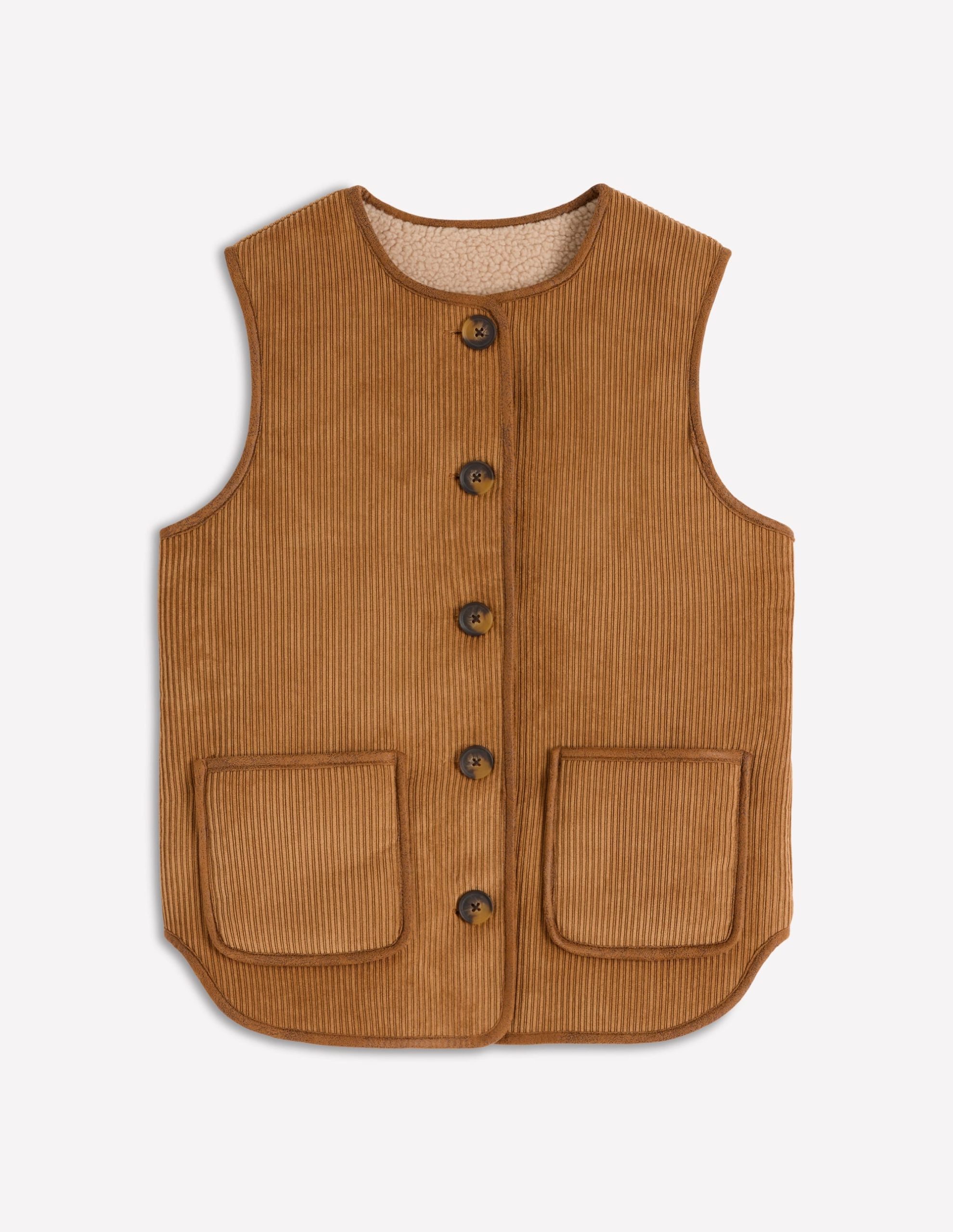 Clerkenwell Reversible Gilet-Hazelnut Brown. Natural - Image 6