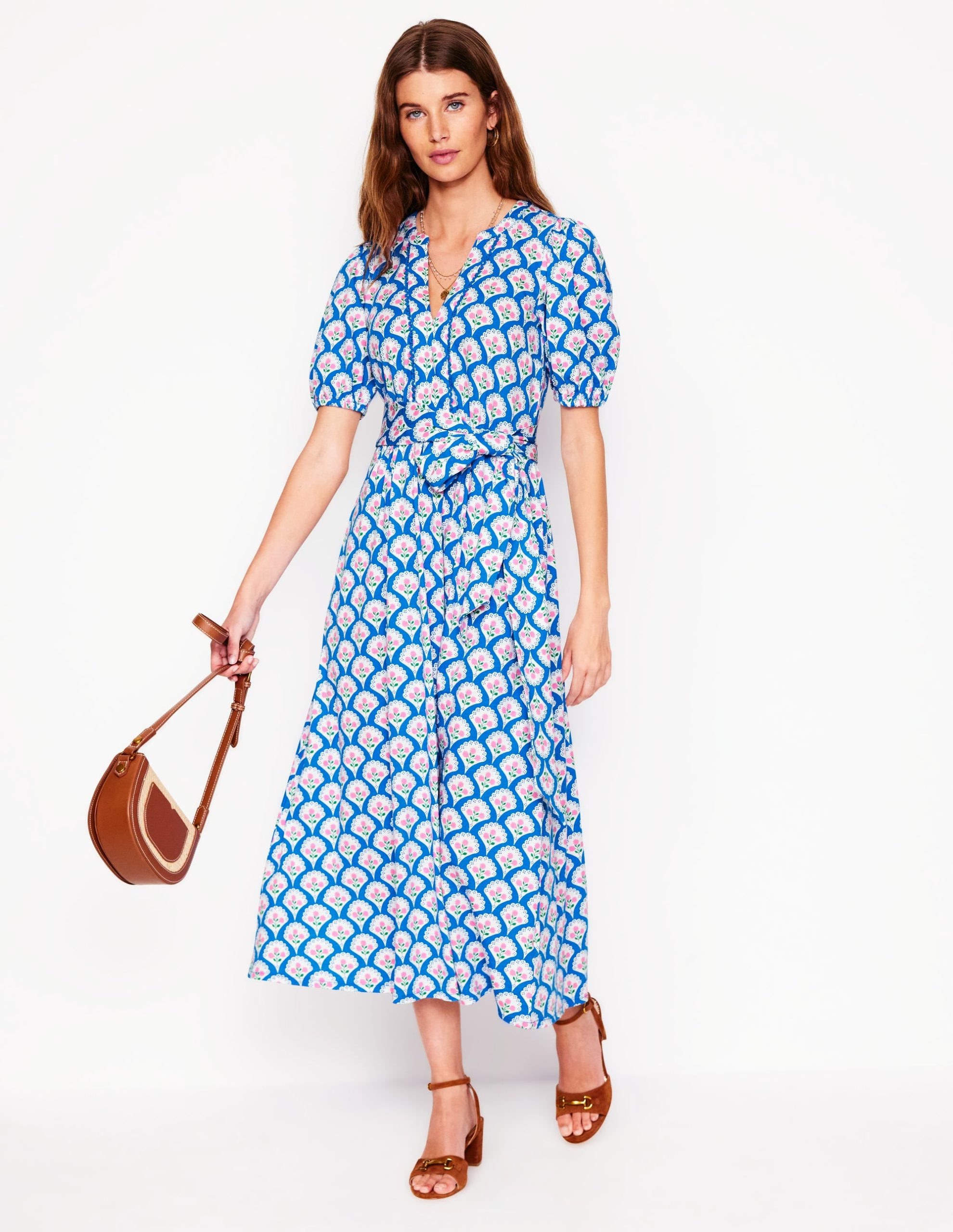 Sofia Trim Jersey Midi Dress-Bright Blue. Blossom Terrace - Image 4