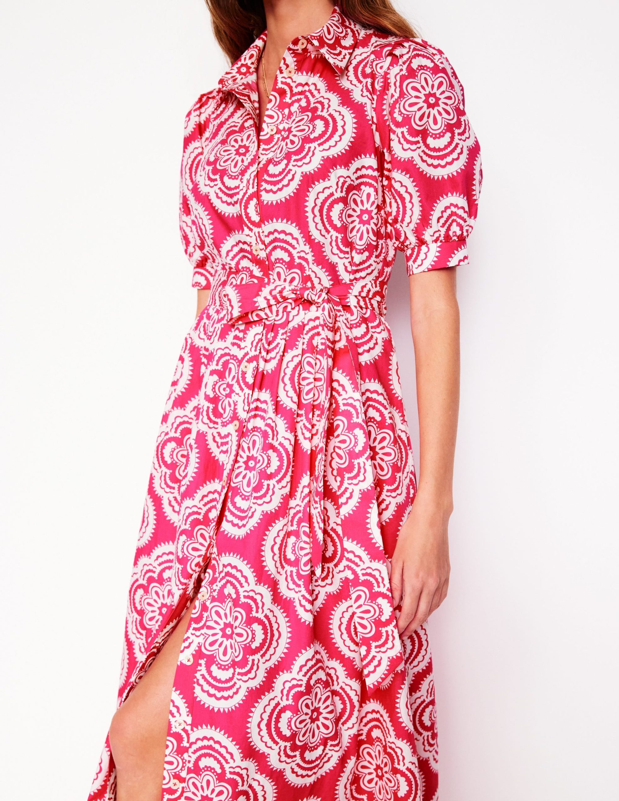 Alexa Maxi Shirt Dress-Pink Peony. Botanic Blush - Image 2