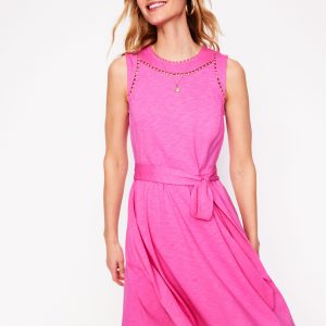 Mila Trim Short Jersey Dress-Tickled Pink