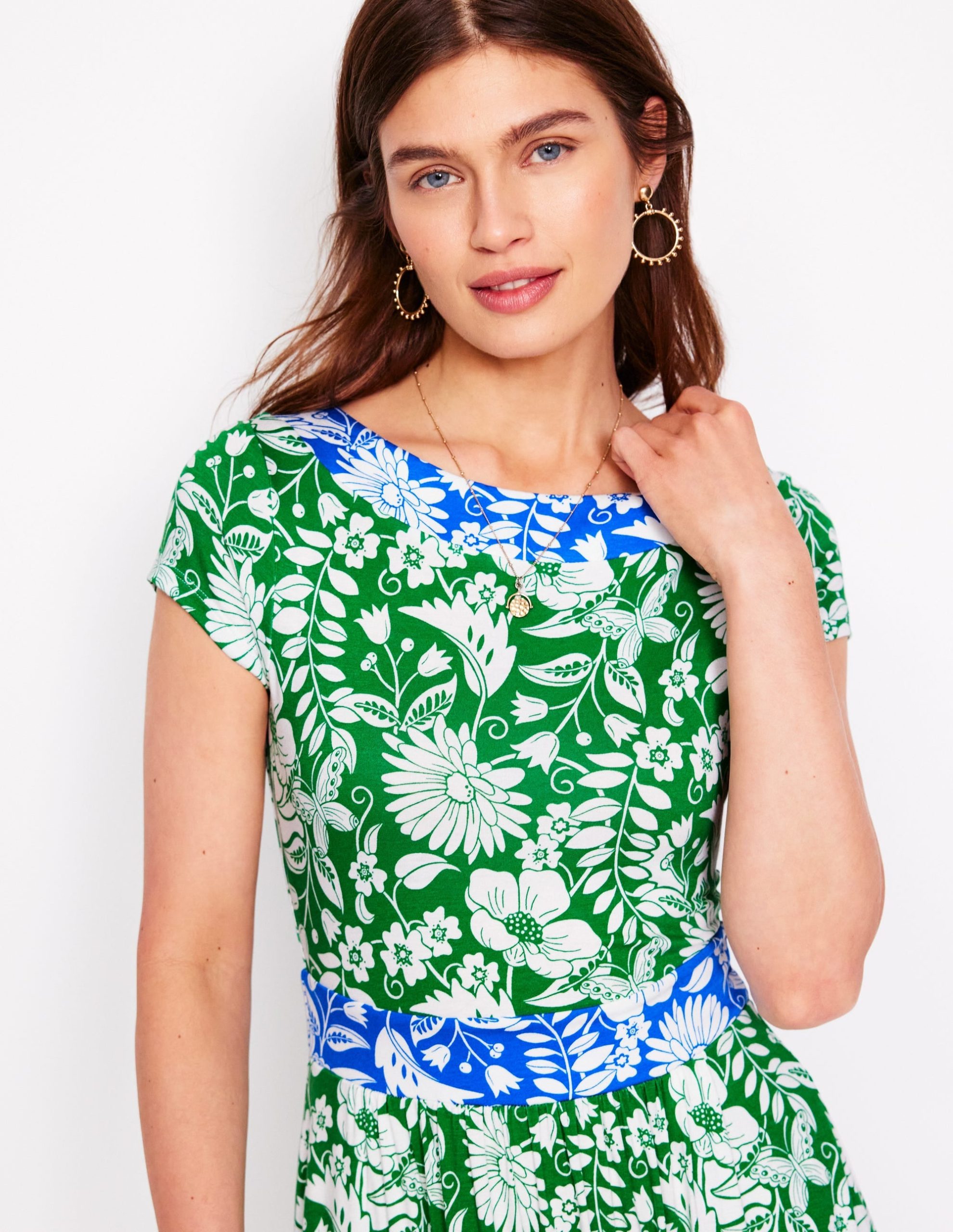 Melanie Jersey Midi Dress-Rich Emerald. Wildflower Trail - Image 2