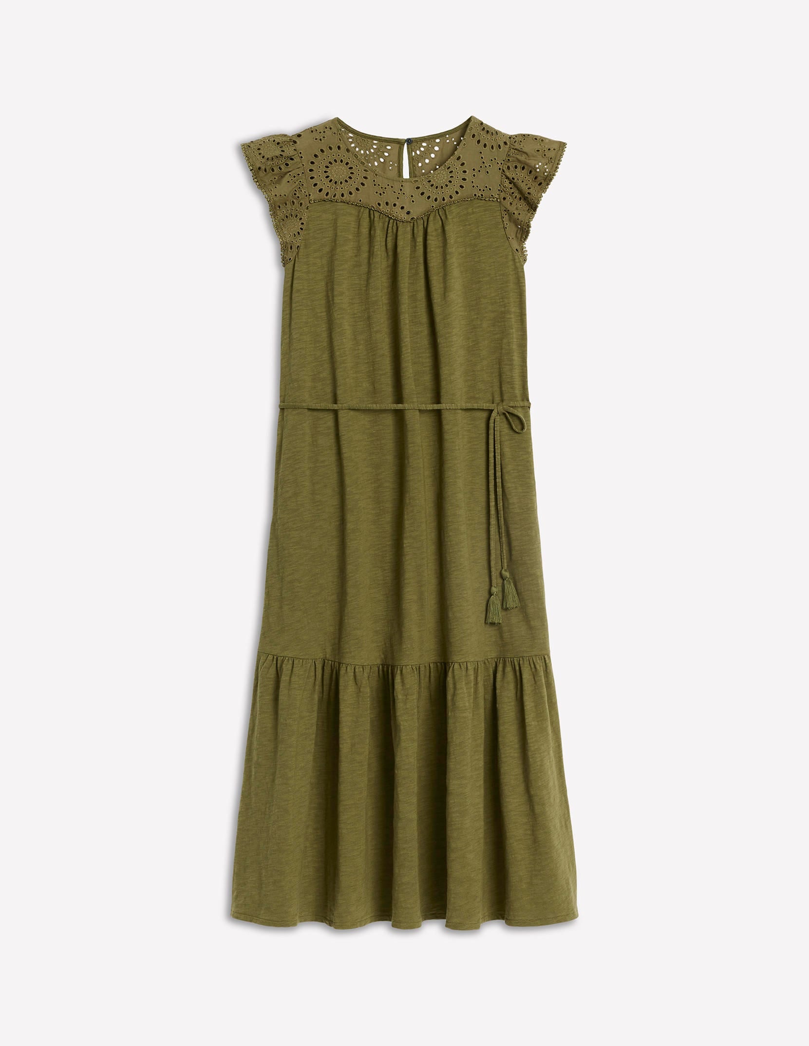 Juliet Broderie Midi Dress-Woodland Green - Image 11