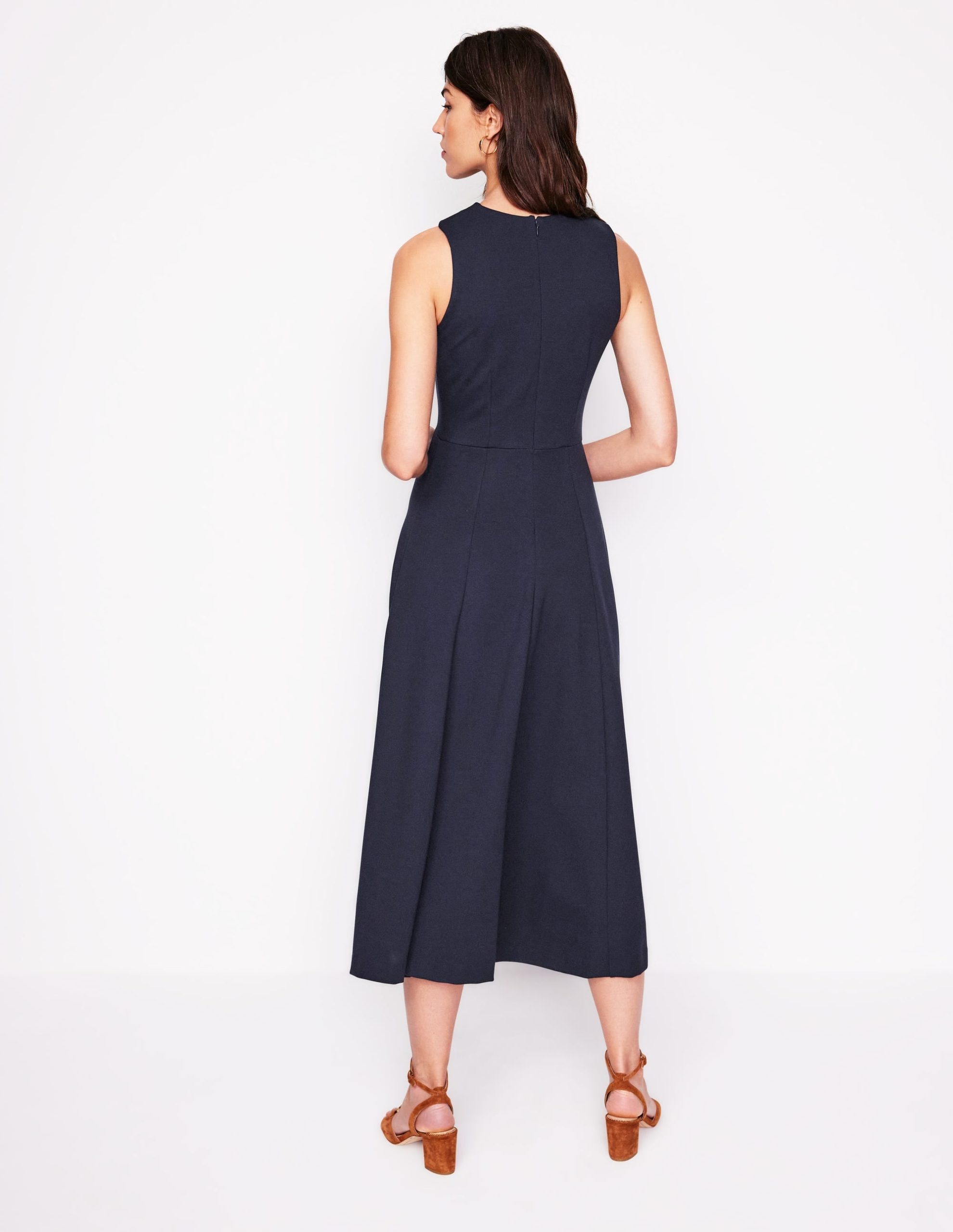 Cross Front Ponte Dress-Navy - Image 3