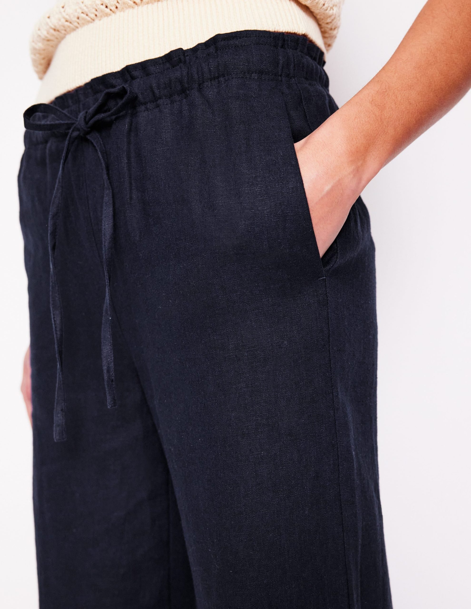 Islington Linen Pants-Navy - Image 3
