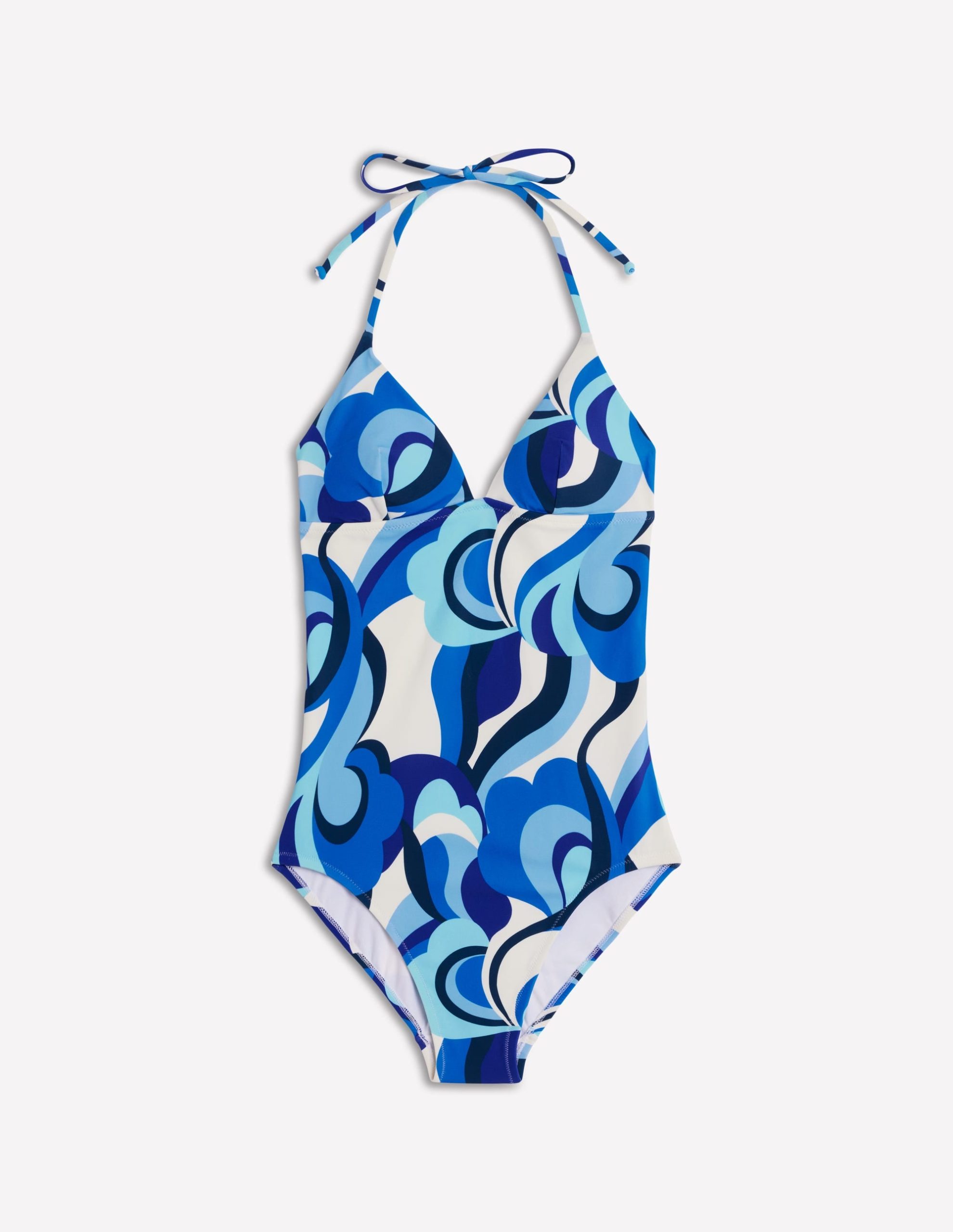 Symi String Swimsuit-Blue. Abstract Swirl - Image 5