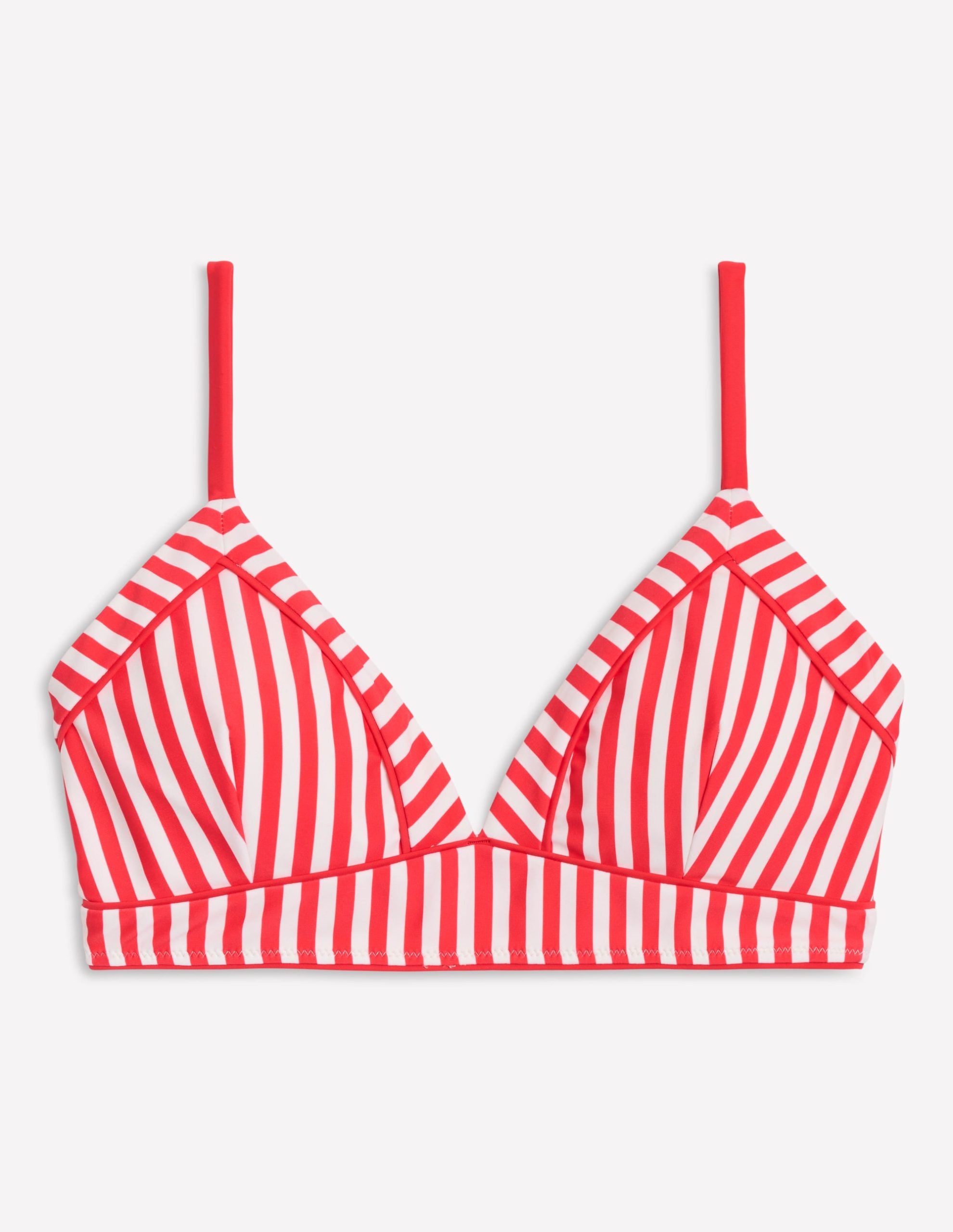Kasos String V Neck Bikini Top-Coral Punch/Ivory Stripe - Image 6