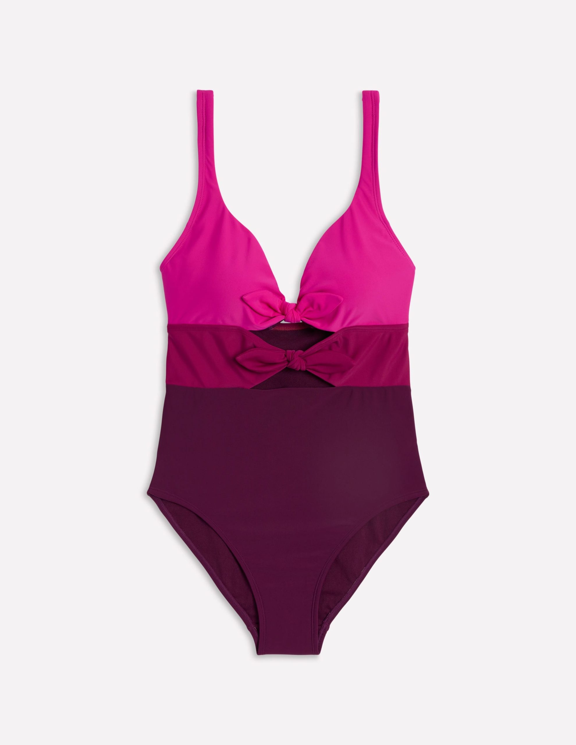 Tie Front Swimsuit-Chockeberry/ Pink - Image 5